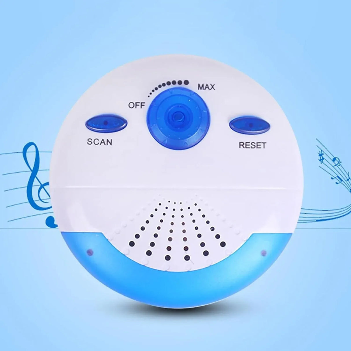 Waterproof Shower Radio with AM FM Receiver and Built In Speaker for Bathroom Use, Mini Portable Blue, Waterproof Design