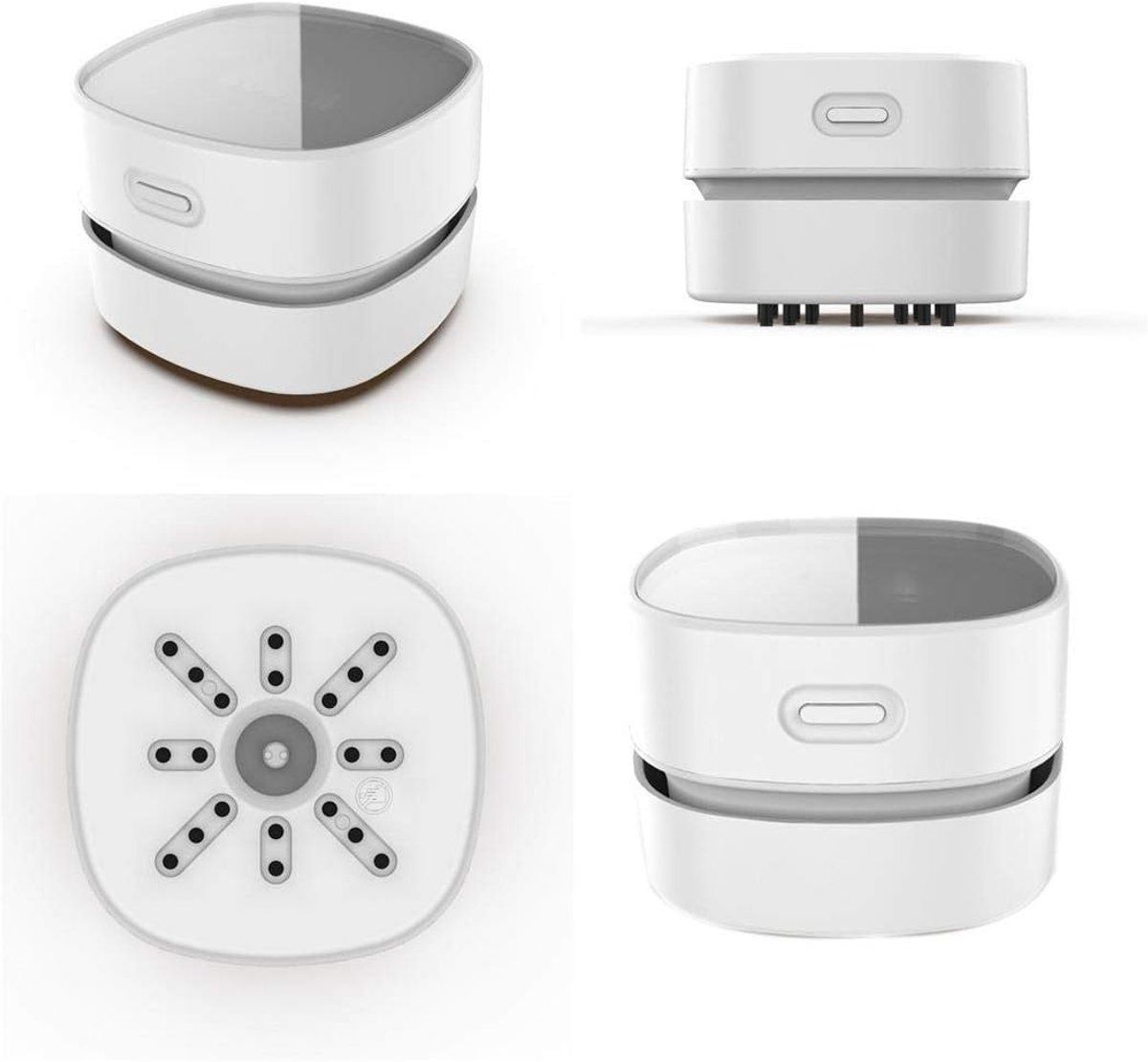 Mini vacuum cleaner, small vacuum cleaner, Mini cordless table vacuum, rechargeable, 360 Degree rotatable table vacuum, 7.9 x 7.9 x 6 cm, USB, White