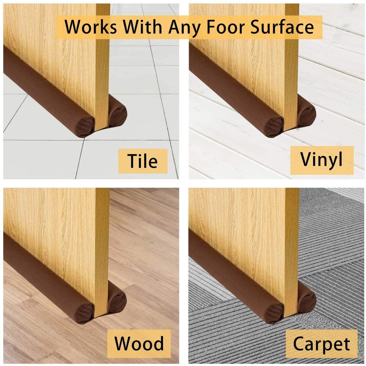 Draft Door Stopper 36 Inches, Draft Guard for Interior Door, Heavy Duty Door Sweep, Sound Proof Reduce Noise Keeping Warm in and Cold Out, Thicker Door Draft
