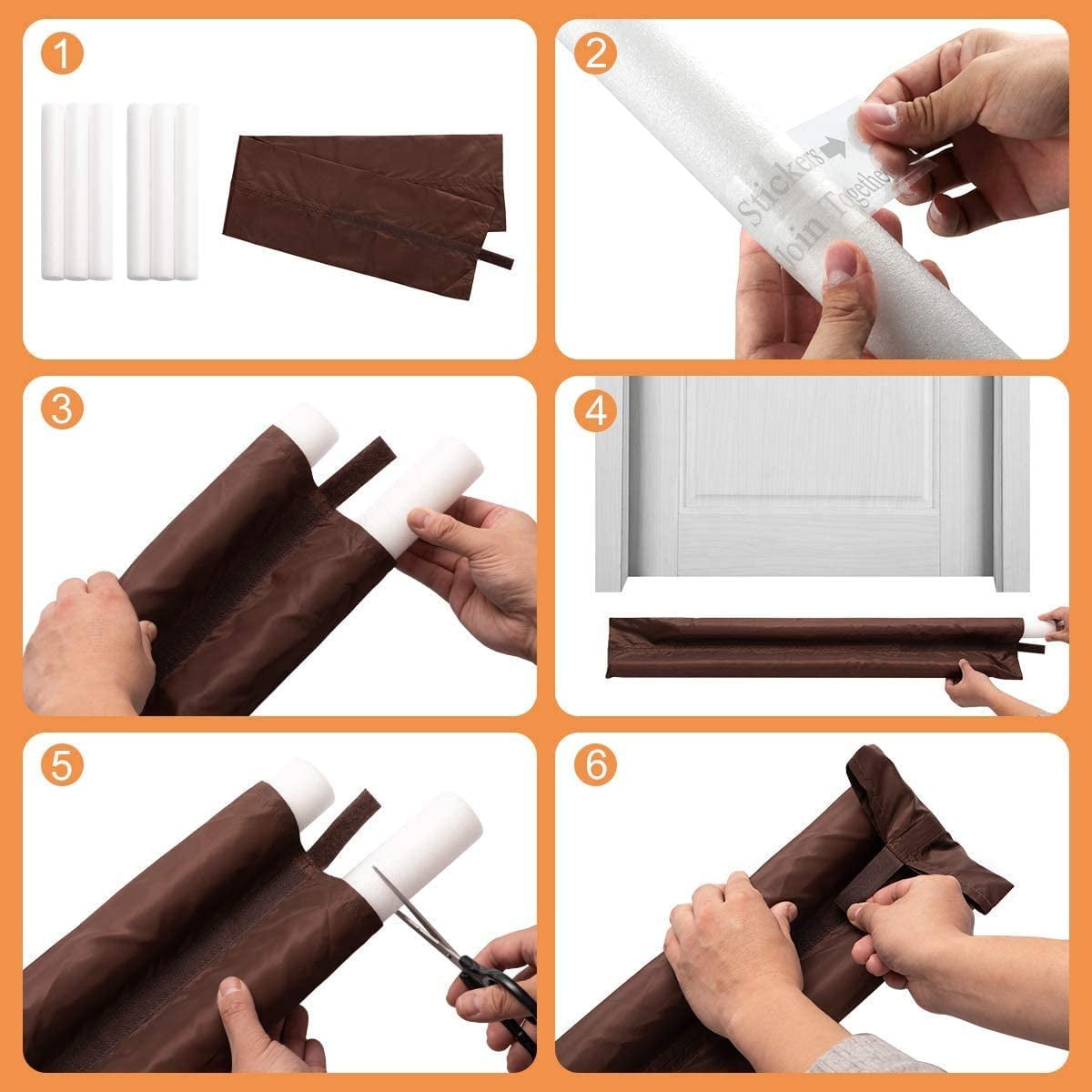 Draft Door Stopper 36 Inches, Draft Guard for Interior Door, Heavy Duty Door Sweep, Sound Proof Reduce Noise Keeping Warm in and Cold Out, Thicker Door Draft