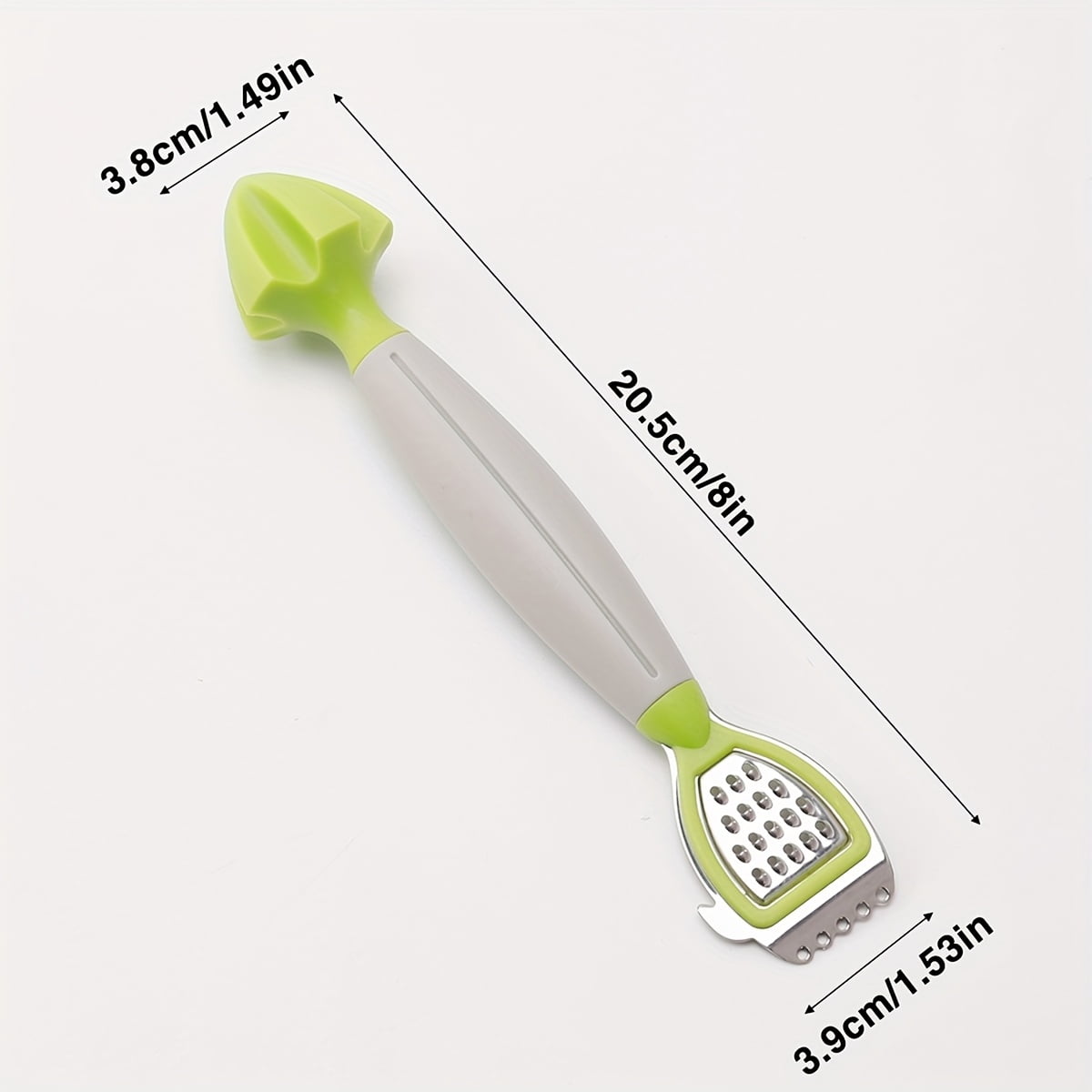 Green Stainless Steel 3-in-1 Citrus Zester & Juicer – Multi-Functional Lemon Grater, Peeler & Juicing Tool with Soft Grip Handle for Oranges, Limes & Grapefruit
