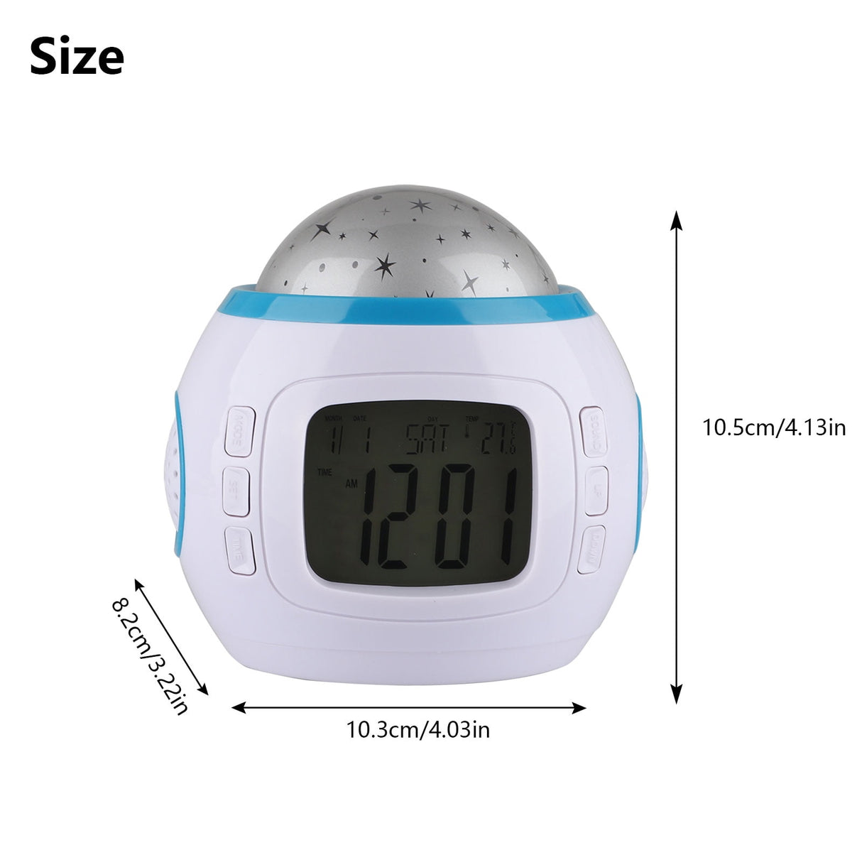 Alarm Clock, Kids Sleep Clock Starry Sky Night Light Star Projection Clock, Music Digital Clock with Backlight LED Night Light Calendar & Thermometer for Kids Boys Girls Children Bedroom Party