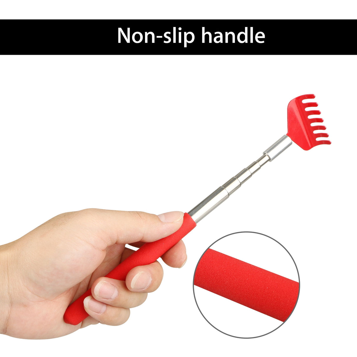 Retractable Telescoping Back Scratchers Stainless Steel with Non Slip Handle Extends 27 Inches Assorted Colors 4-pack Blue,Yellow,Red,Green