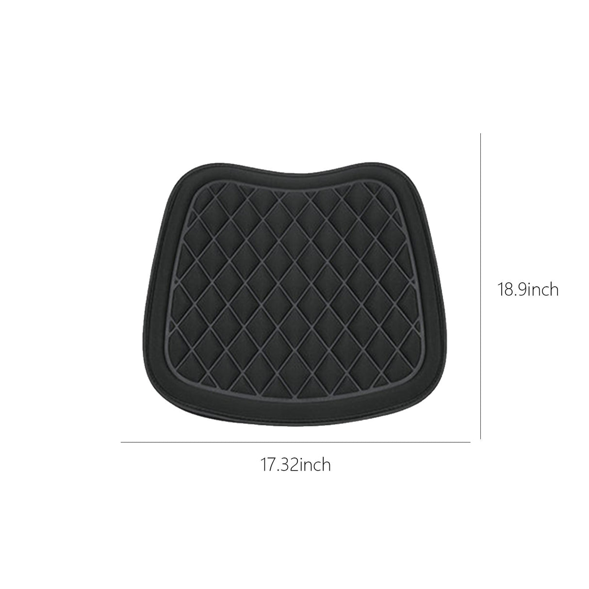 Car Seat Cushion, Driver Seat Cushion with Comfort Memory Foam & Non-Slip Rubber Bottom, Car Seat Pad Works with 95% of Vehicles and Office Chair or Home 17.3" x 18.9" Black