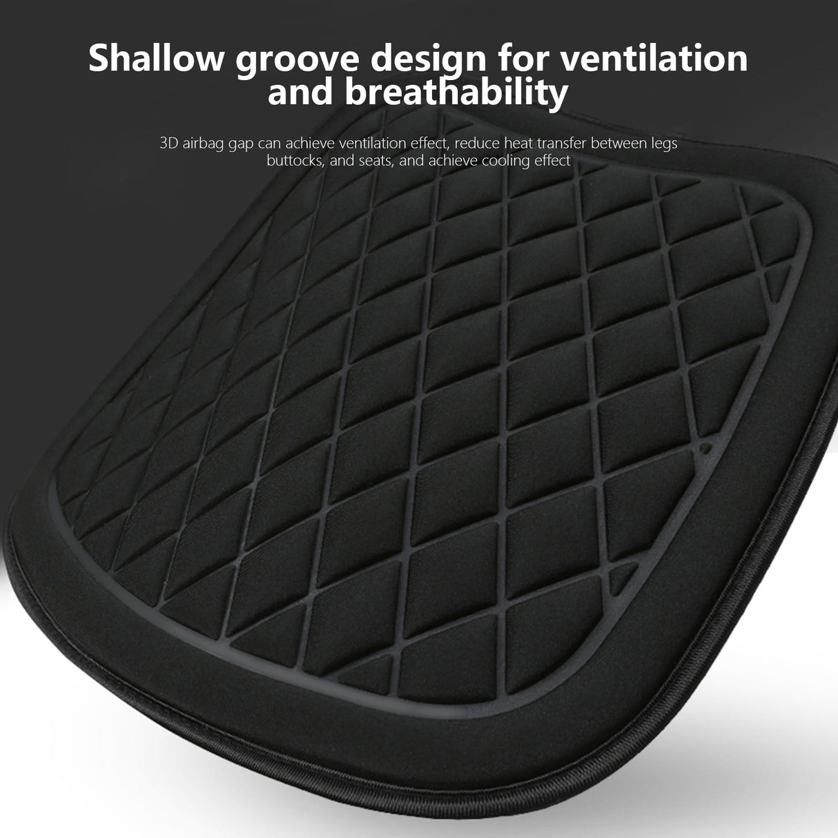 Car Seat Cushion, Driver Seat Cushion with Comfort Memory Foam & Non-Slip Rubber Bottom, Car Seat Pad Works with 95% of Vehicles and Office Chair or Home 17.3" x 18.9" Black