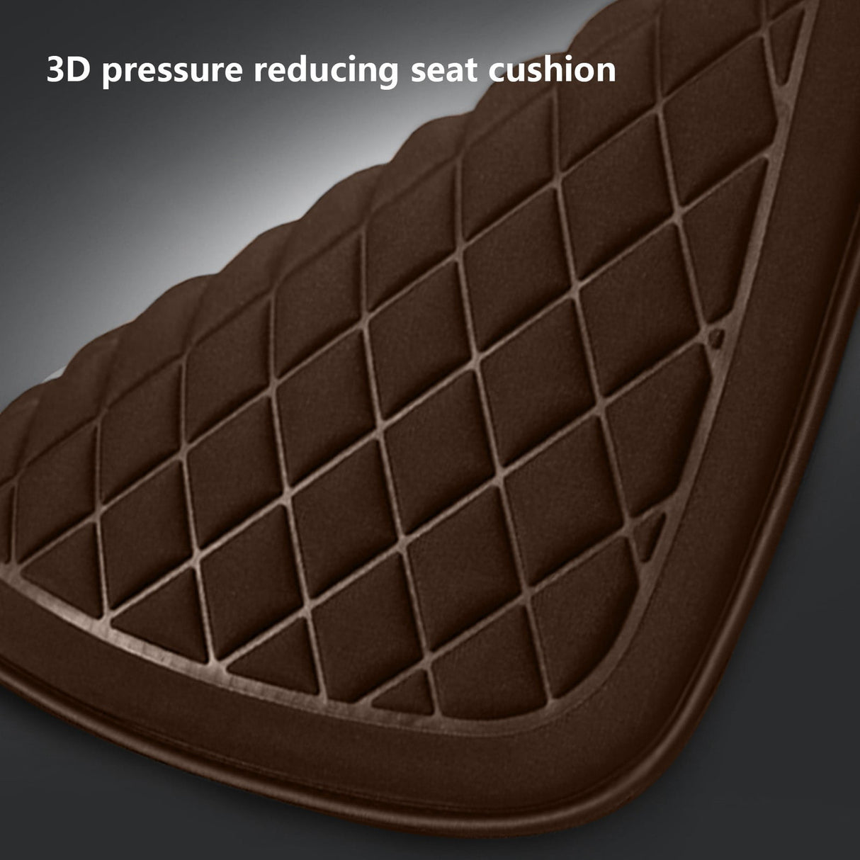 Car Seat Cushion, Driver Seat Cushion with Comfort Memory Foam & Non-Slip Rubber Bottom, Car Seat Pad Works with 95% of Vehicles and Office Chair or Home 44x48cm/17.32x18.9 inches Coffee