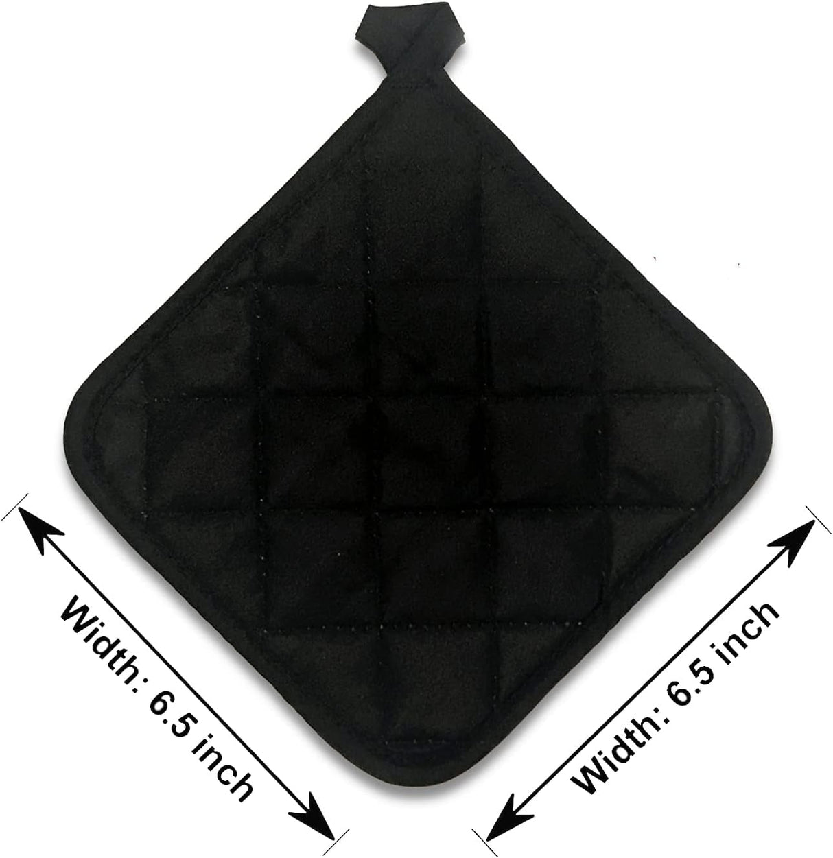 5Pcs Kitchen Pot Holders Set Heat Resistant Pure Cotton Potholders Kit Trivets Large Coasters Hot Pads Pot Holders for Everyday Cooking and Baking by 6.5 x 6.5 Inch Black