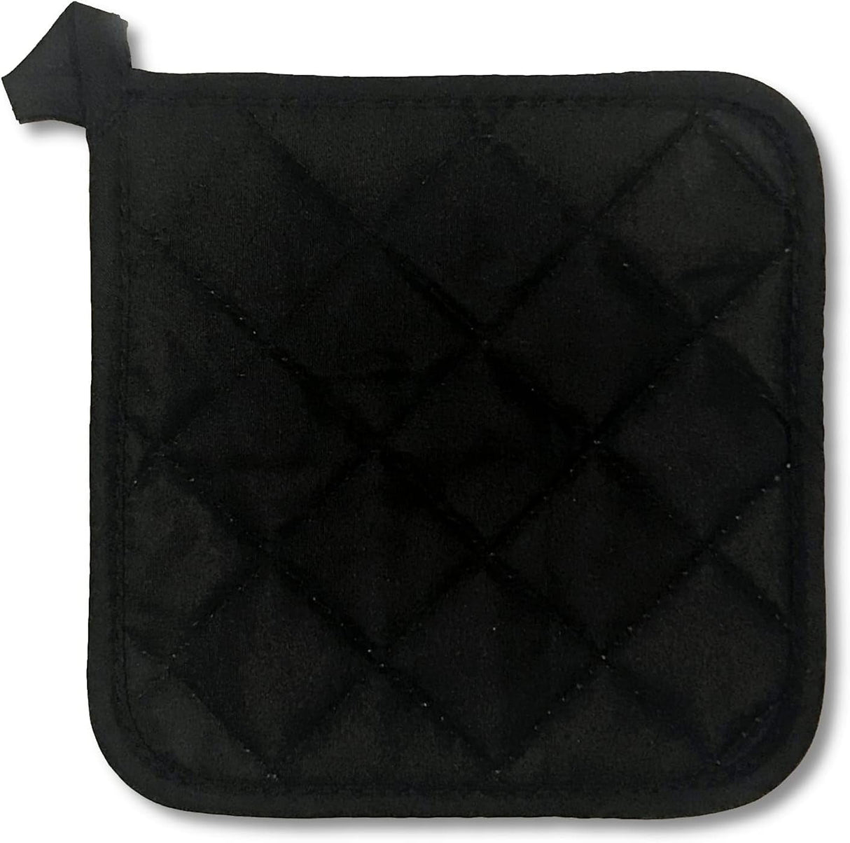 5Pcs Kitchen Pot Holders Set Heat Resistant Pure Cotton Potholders Kit Trivets Large Coasters Hot Pads Pot Holders for Everyday Cooking and Baking by 6.5 x 6.5 Inch Black