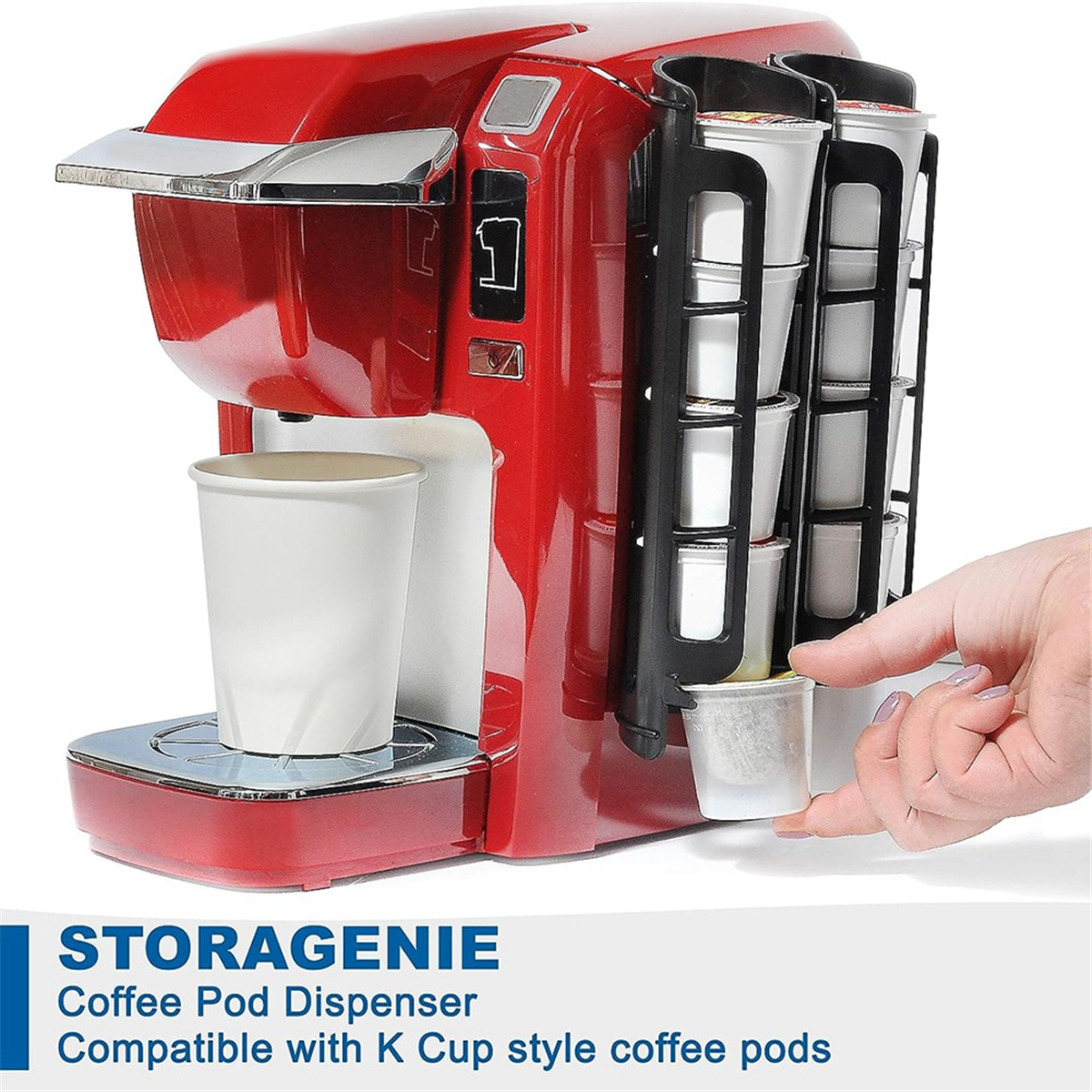 2pcs Coffee Pod Holder Side Mount for K Cup Pods Dispenser for Single- Coffee Makers Black