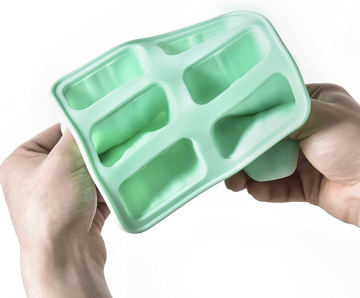 Silicone Ice Pop Molds 6-Well Easy Release, BPA Free Silicone Ice Cream Mold Green