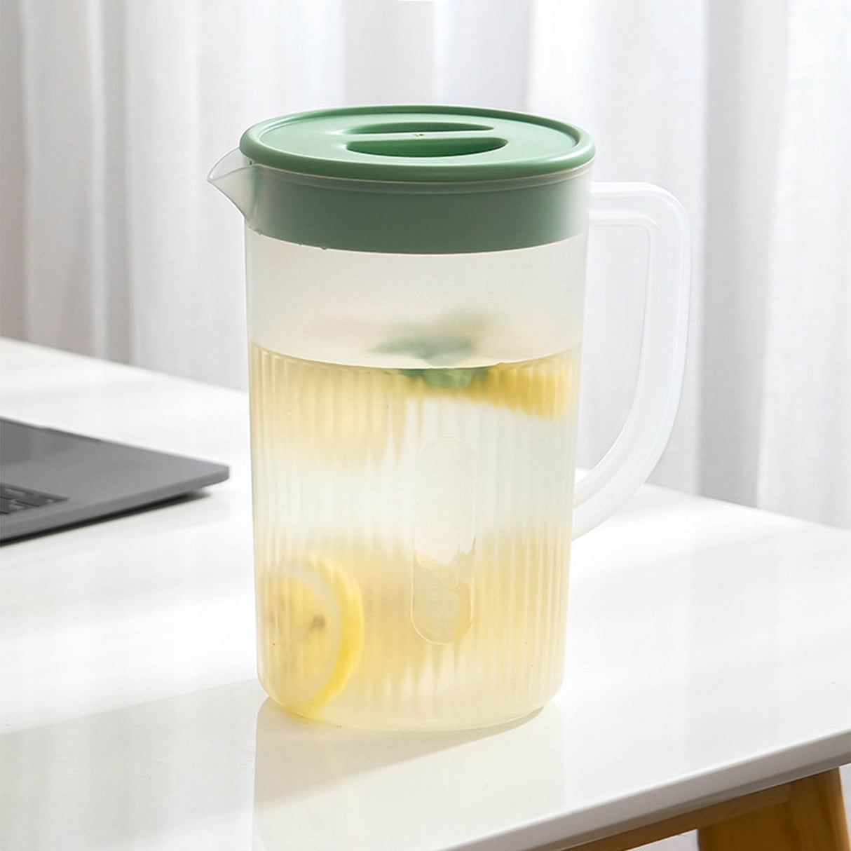 Juice Pitcher with Lids for Fridge, Water Jug for Teas, Juices & Iced Beverages - Fridge & Dishwasher Safe B