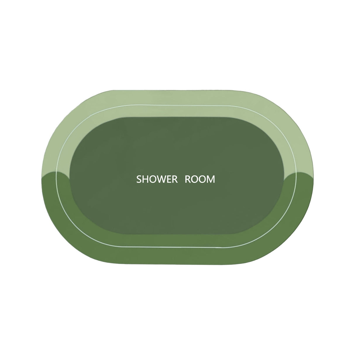 Oval Bathroom Rugs, Extra Soft Absorbent Bath Mat, 15.7"x23.6" Quicker Dry Washable Bath Mats for Bathroom, Tub and Shower, Non-Slip Bathroom Rug Green