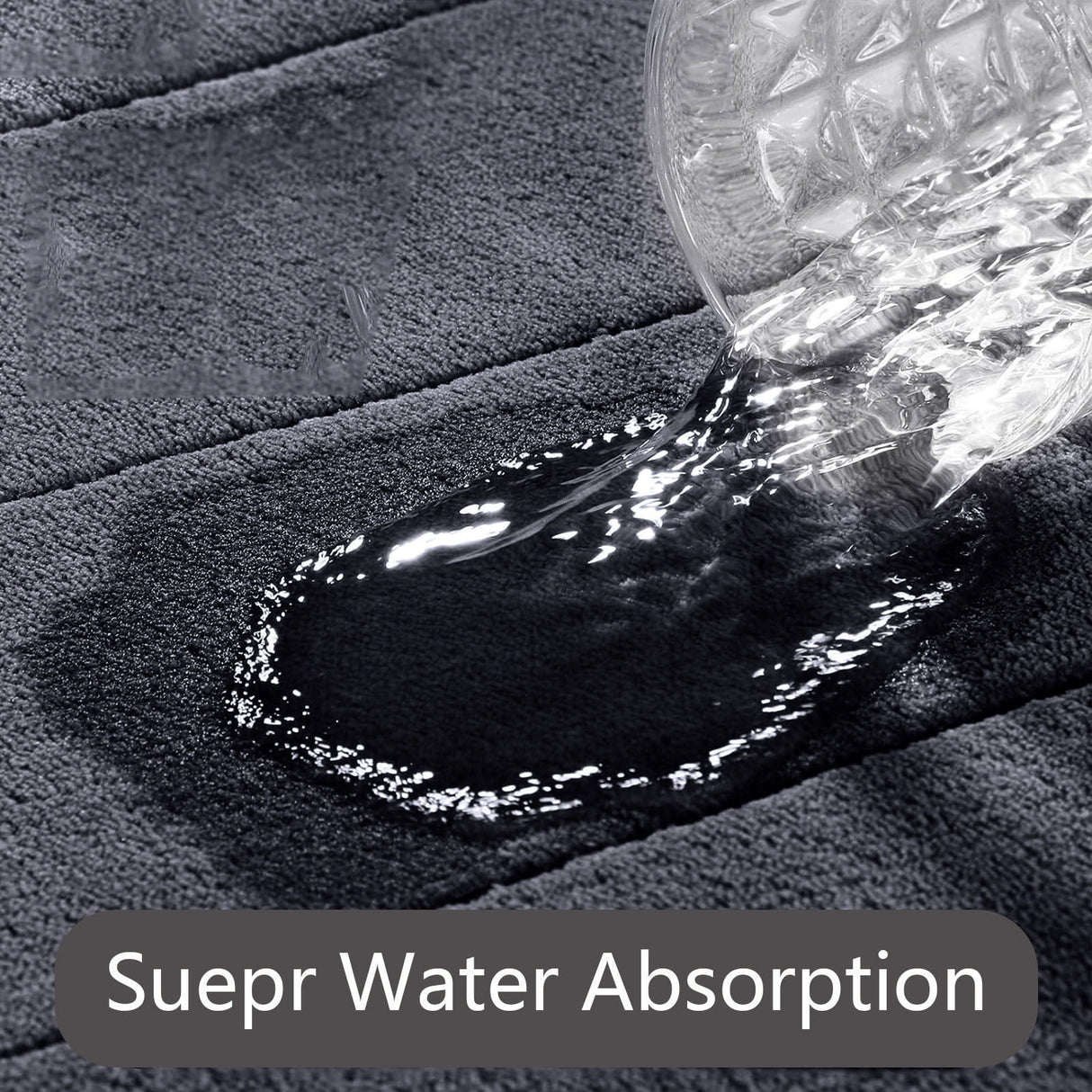 Memory Foam Toilet Rug, Non-Slip Bathroom Rugs, Toilet Rugs U Shaped Washable, Commode Contour Rug, Soft Comfortable Super Water Absorption #1_Dark Gray