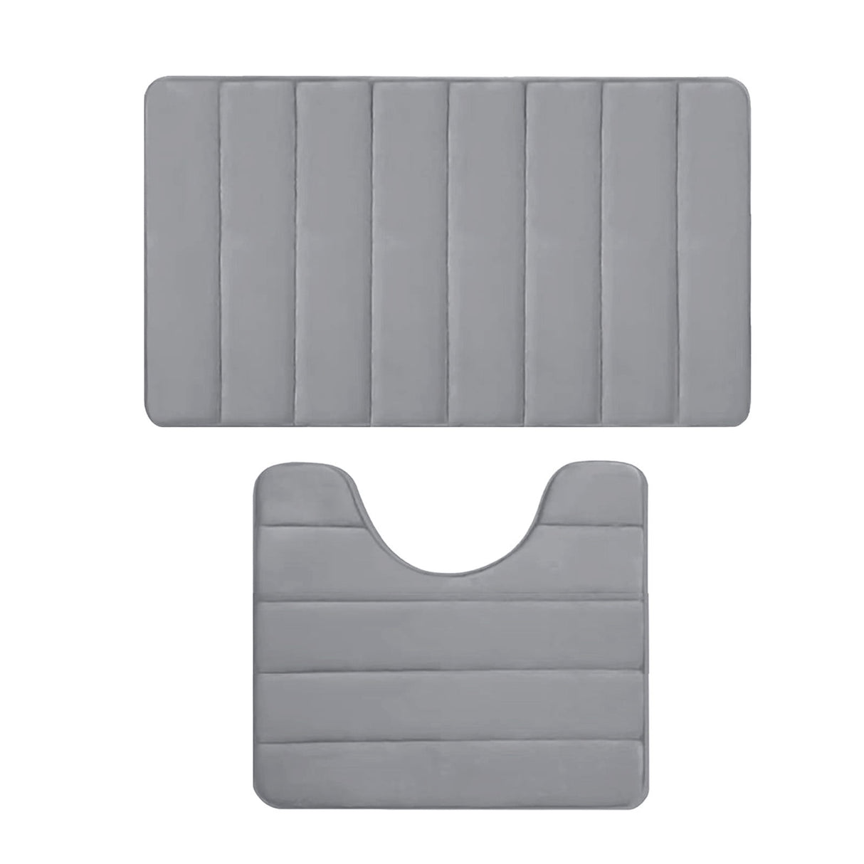 Memory Foam Toilet Rug, Non-Slip Bathroom Rugs, Toilet Rugs U Shaped Washable, Commode Contour Rug, Soft Comfortable Super Water Absorption #2_Gray