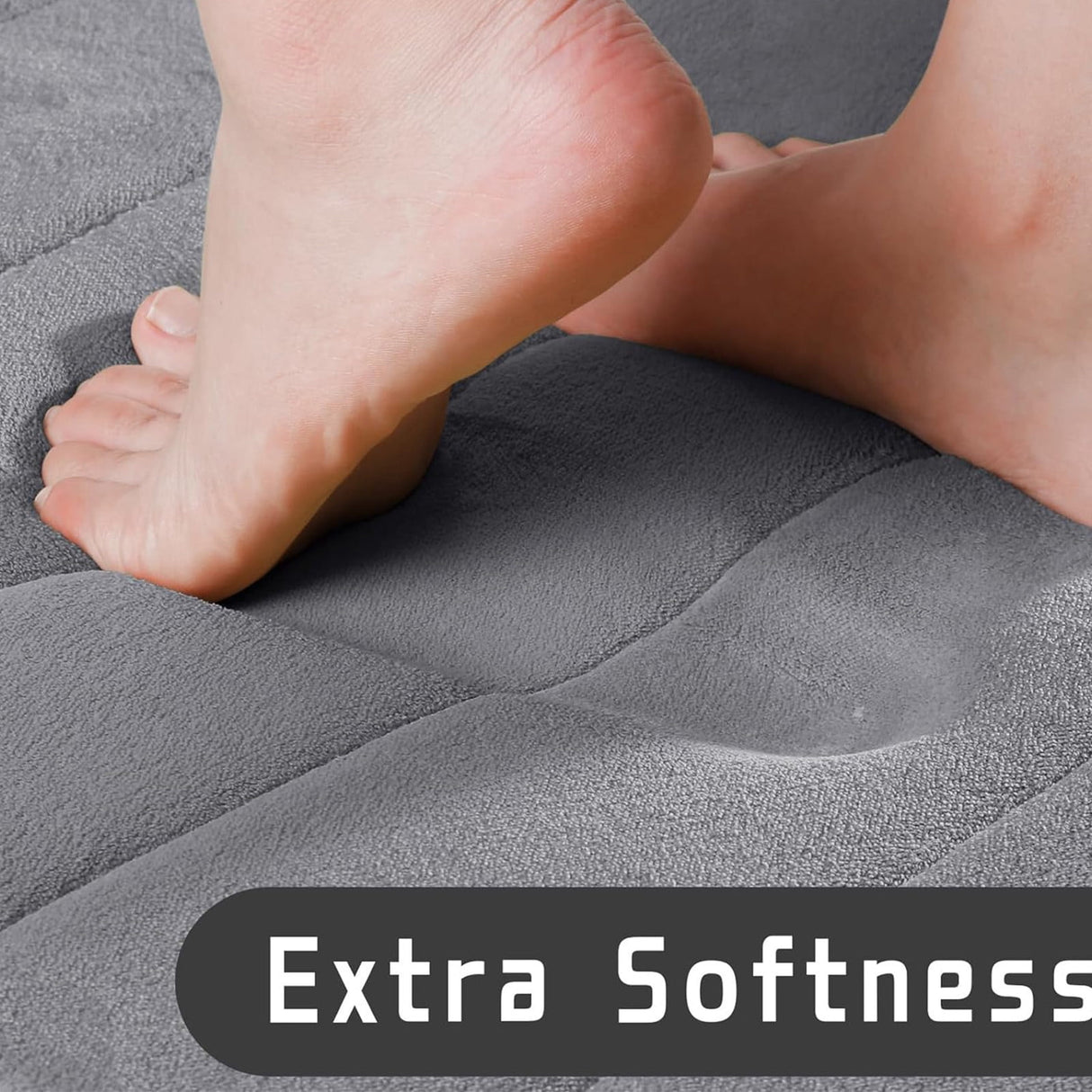 Memory Foam Toilet Rug, Non-Slip Bathroom Rugs, Toilet Rugs U Shaped Washable, Commode Contour Rug, Soft Comfortable Super Water Absorption #2_Gray