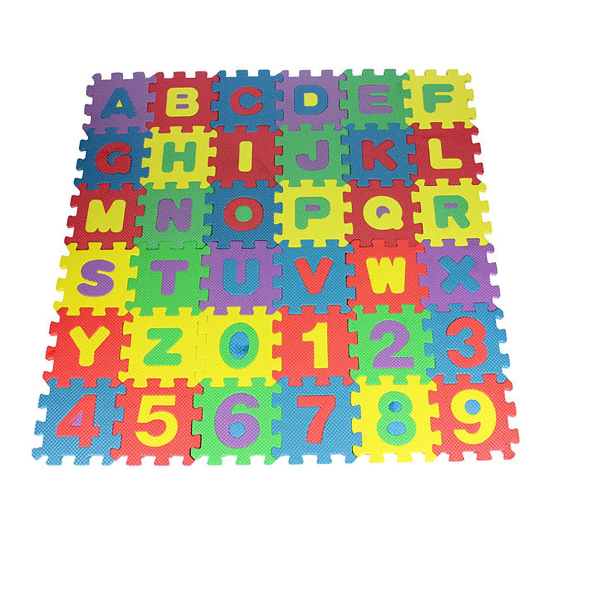 36 PCS Kids Foam Play Mat, 12x12 Inch Number Alphabet Foam Puzzle Floor Mat,Soft Non-Slip Foam Tiles for Floor Kid Edges Play Mat Multicolor