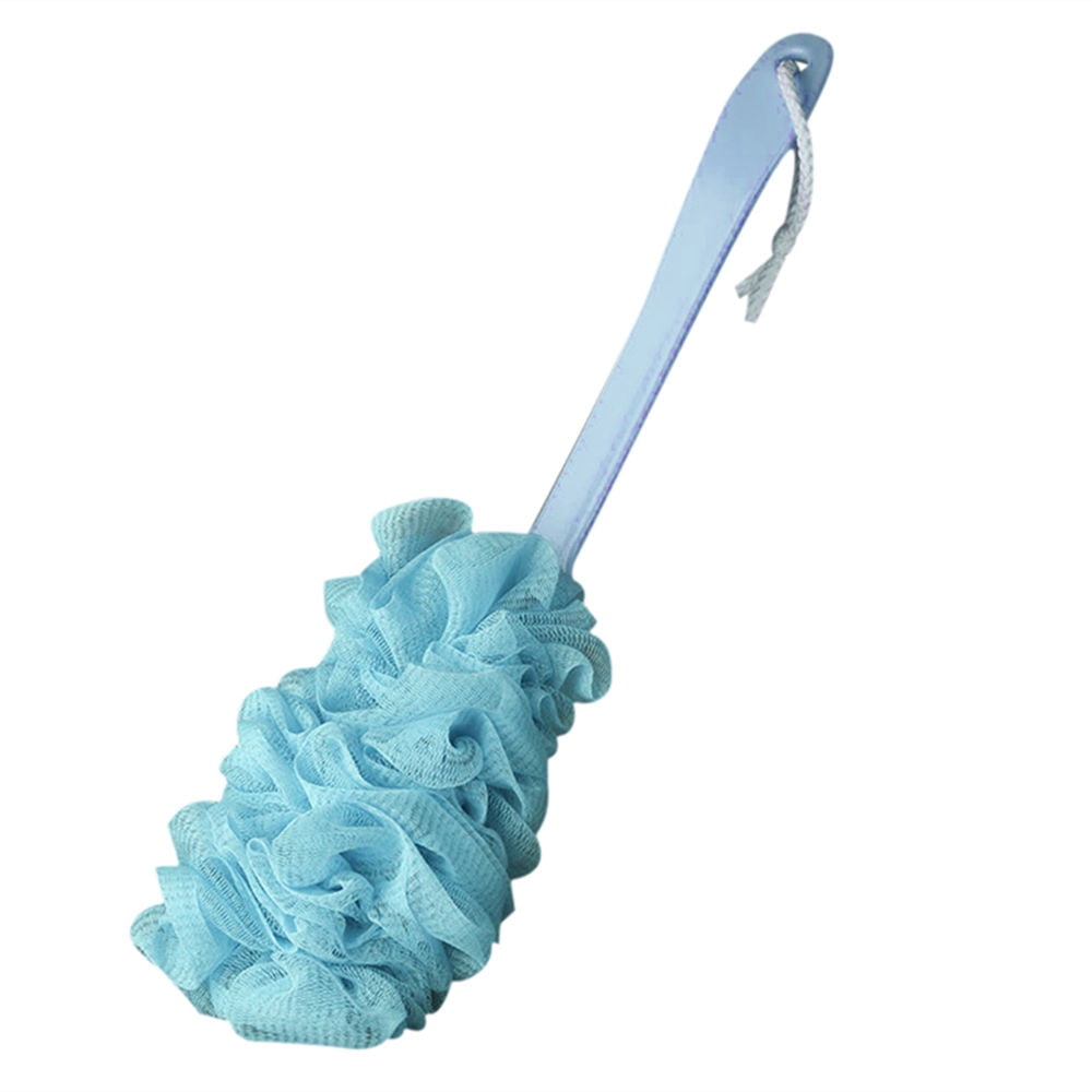 Back Scrubber for Shower, Soft Loofah with Handle, Fluffyies Loofah on a Stick, Exfoliating Shower Sponge with Handle, Bath Brush, Shower Sponge Loofah Back Scrubber Blue