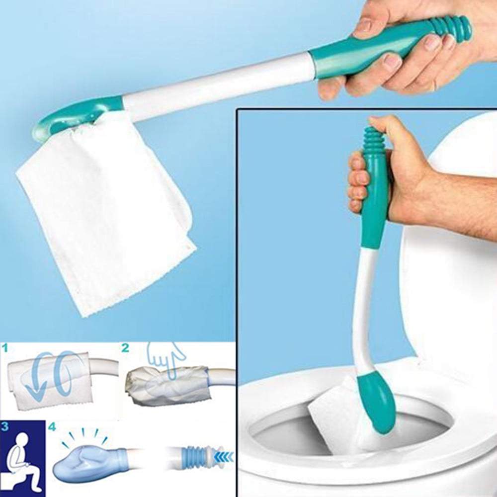 Butt Wiper Tool, Long Reachs Comfortable Wipe Toilet Aid, Wipe Assist for Toileting for Pregnant Woman, Obese, Elderly, Disability Green