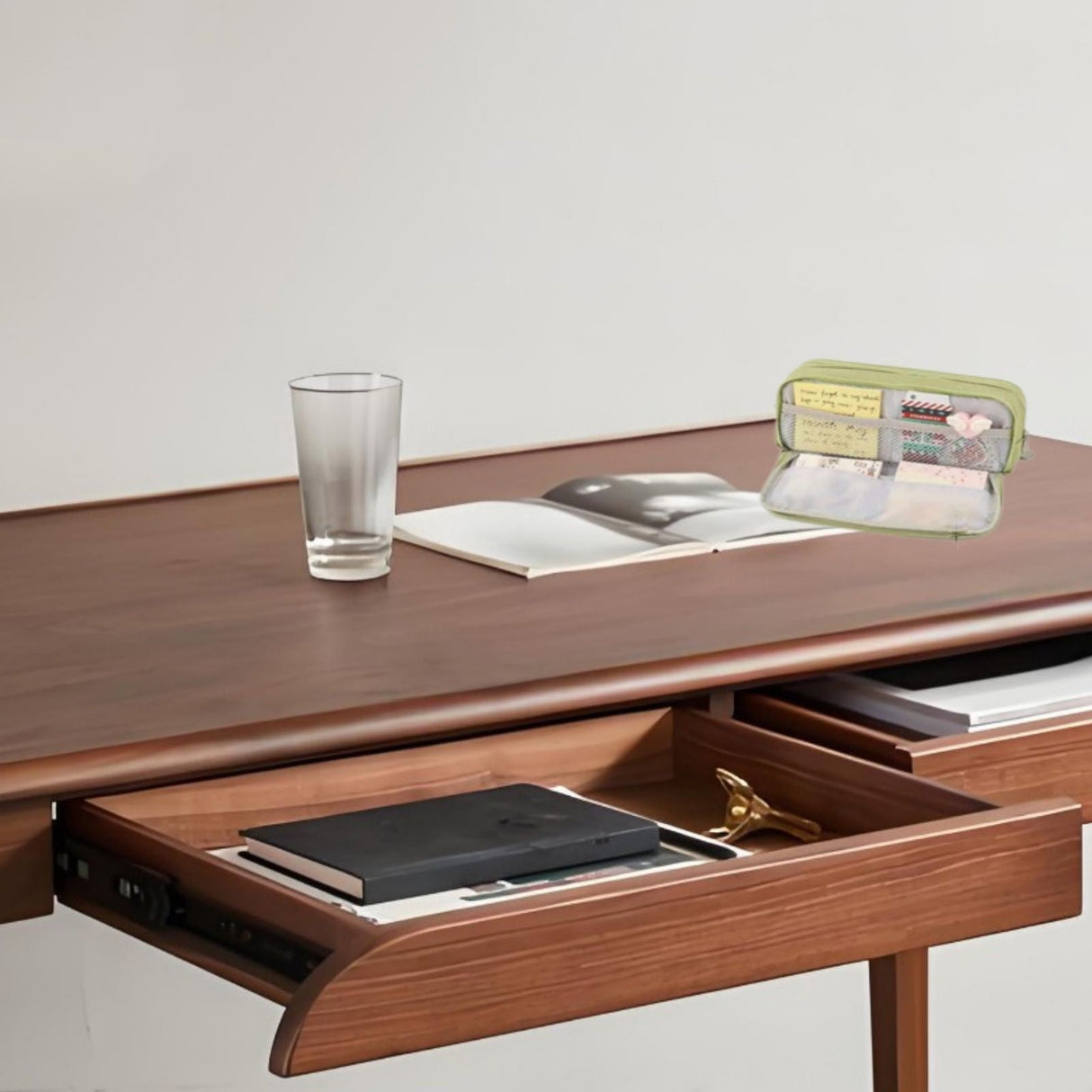 Pencil Case Large Capacity Pencil Pouch, Multi-layer Aesthetic Pen Bag, Sturdy Multifunctional Pencil Bag, Pencil Box, Sky Blue Green