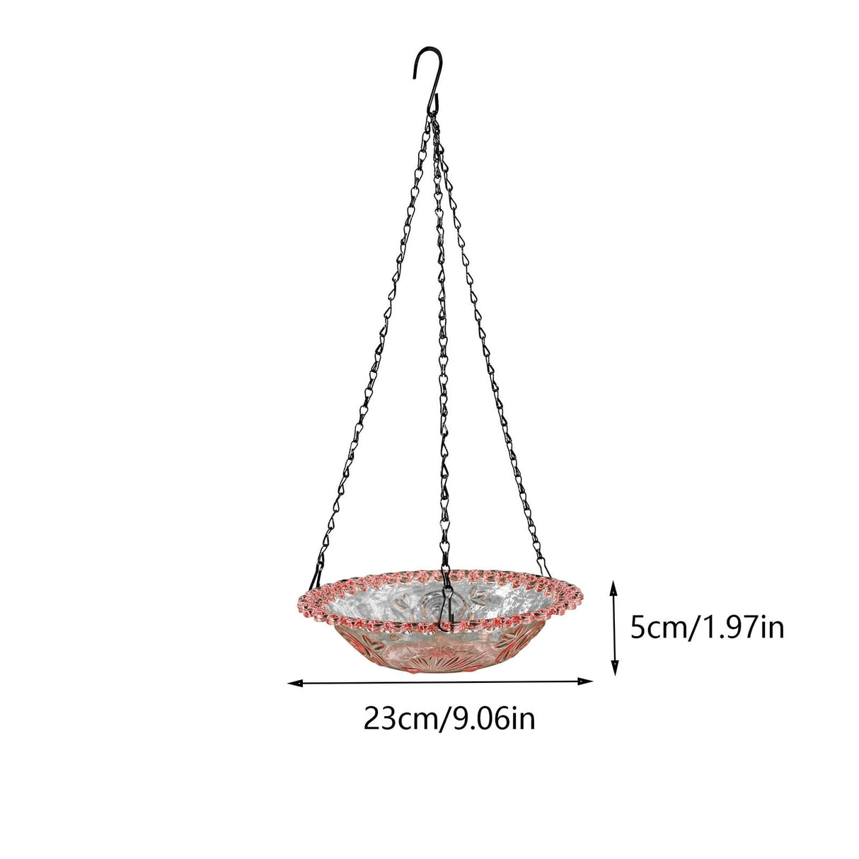 Bird Feeders for Outdoors Hanging Bird Feeder Wild Birds Feeder, Birdfeeders Outside Hanging, Wild Small Large Bowl Feeders for Garden (Diameter 15.7", Hight 1.97") Purple