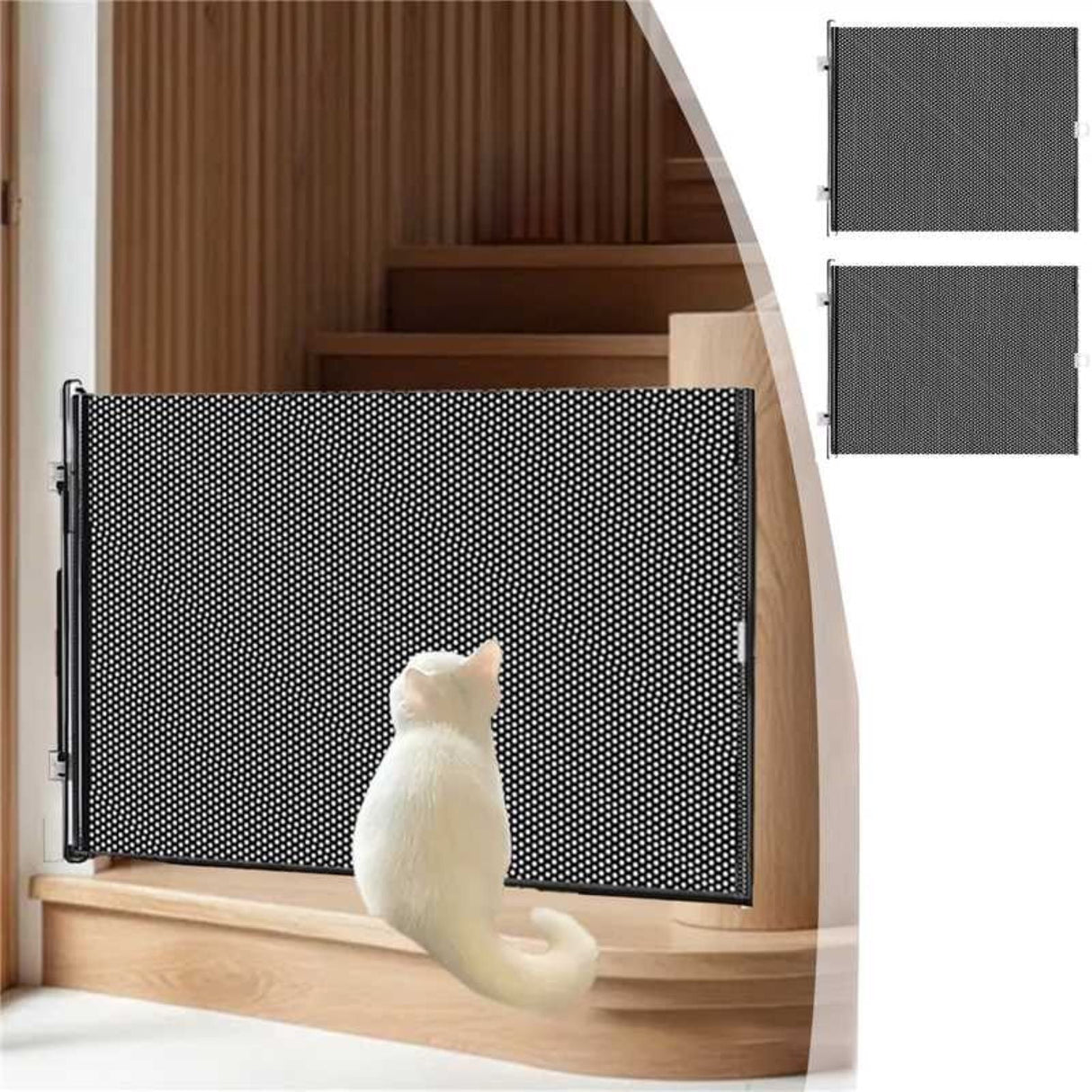 Retractable Baby Gates for Stairs, 50"Wide Dog Gate for Doorways, 16"/20"Tall No-Punch Jumping Proof Pet Fence Safety Essentials for Stairs, Toddler, Dogs, Pets, Indoor Outdoor L