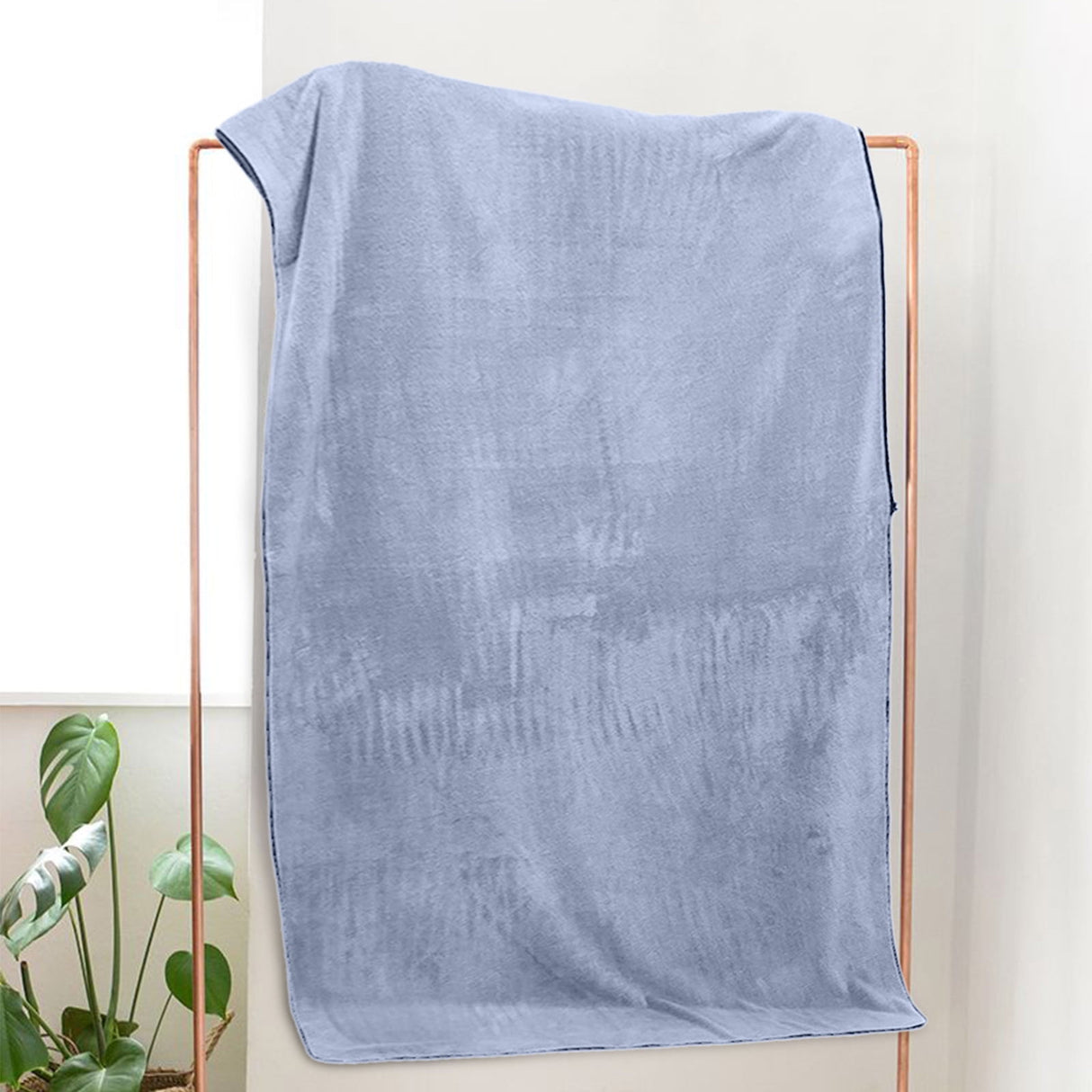 Extra Large Bath Towels, Soft Highly Absorbent Bath Towels Microfiber Velvet Towels Lightweight Quick Drying Towels for Bathroom Beach, Spa, Shower, Hotel-27.5×55.1"-Gray A_#Blue