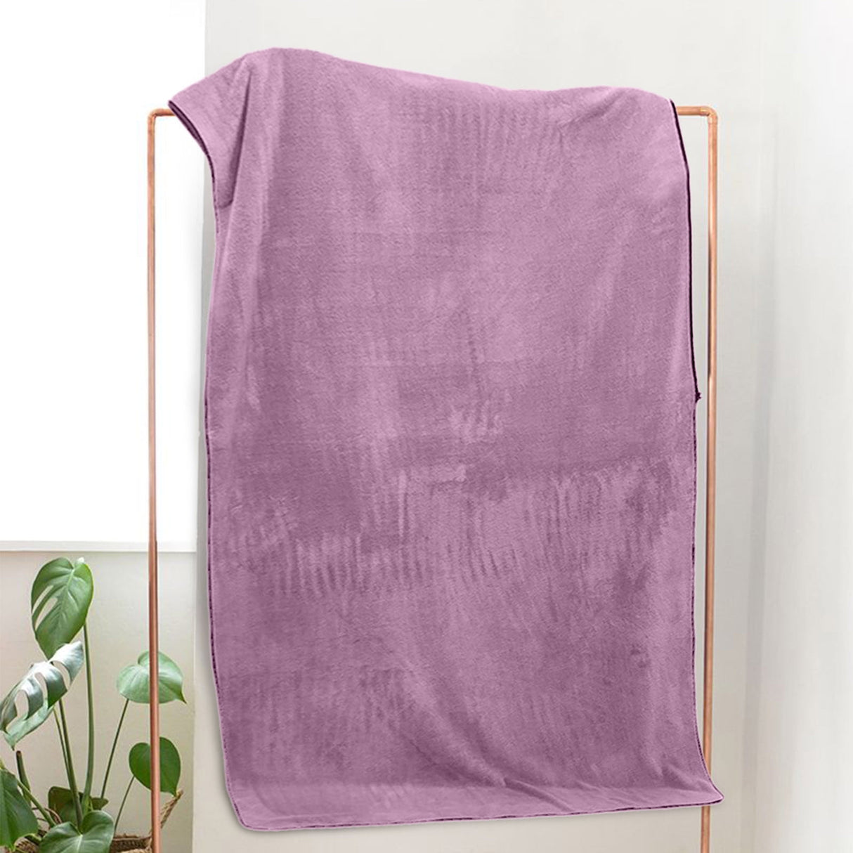 Extra Large Bath Towels, Soft Highly Absorbent Bath Towels Microfiber Velvet Towels Lightweight Quick Drying Towels for Bathroom Beach, Spa, Shower, Hotel-27.5×55.1"-Gray A_#Purple