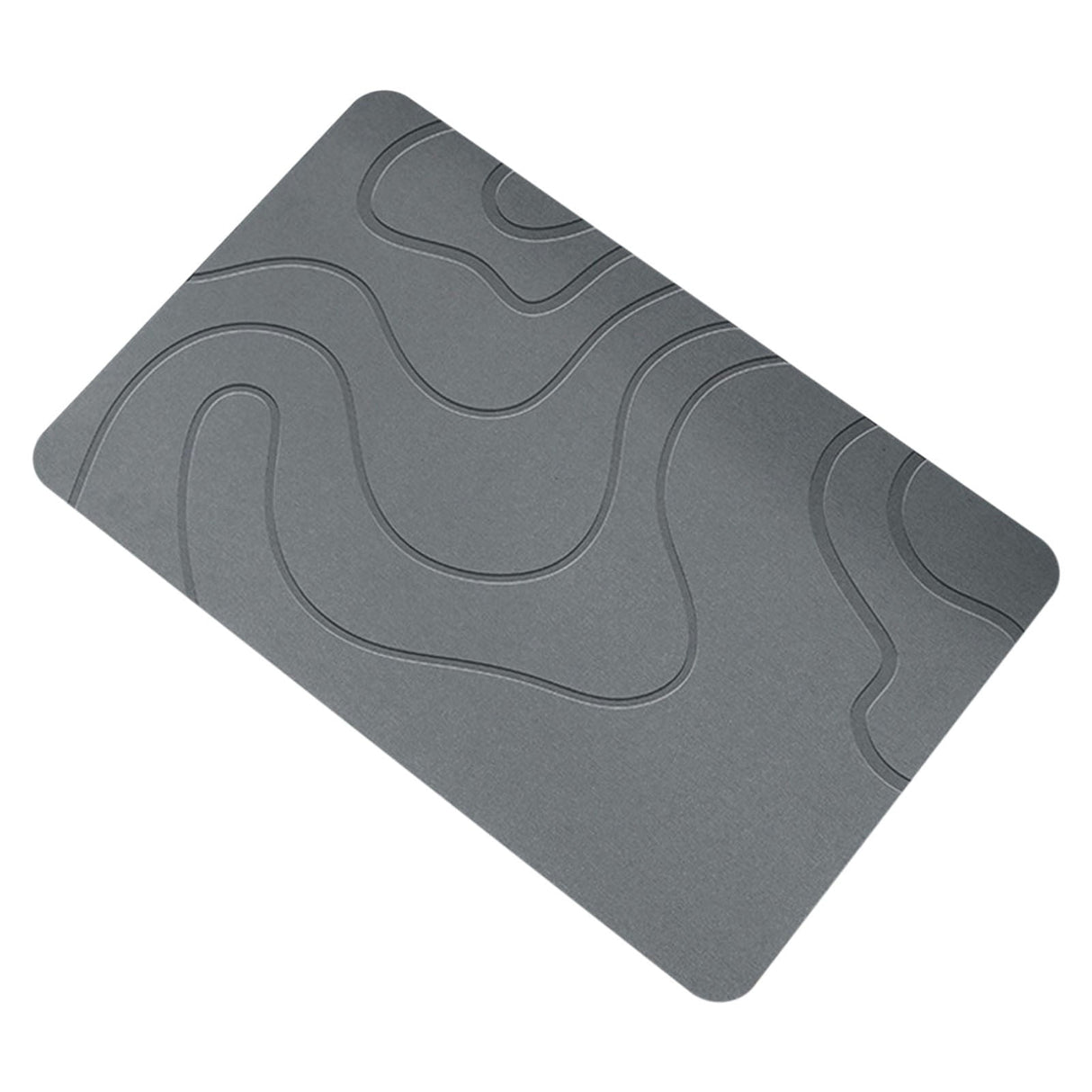 Stone Bath Mat, 16x24" Quick Drying Diatomaceous Earth Bath Mat Super Absorbent Non Slip Stone Bath Mats Washable Rug for Bathroom Floor Kitchen Shower Dark Gray