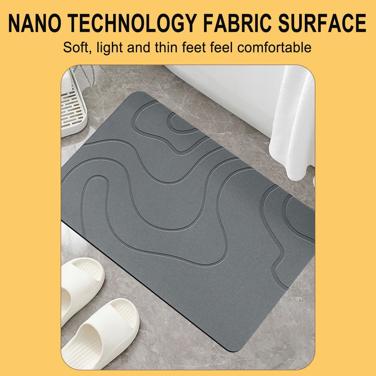 Stone Bath Mat, 16x24" Quick Drying Diatomaceous Earth Bath Mat Super Absorbent Non Slip Stone Bath Mats Washable Rug for Bathroom Floor Kitchen Shower Dark Gray