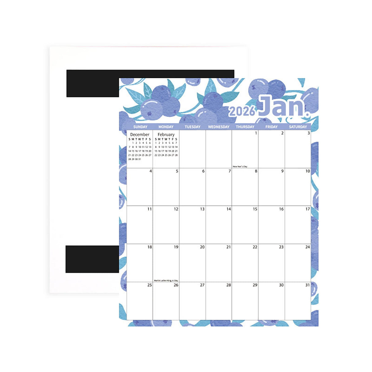 Magnetic Calendar for Refrigerator 2026-2027, 12x10" 18 Month Runs Monthly Fridge Calendar Magnet from Jan 2026 to Jun 2027 for Home School Office Blueberry