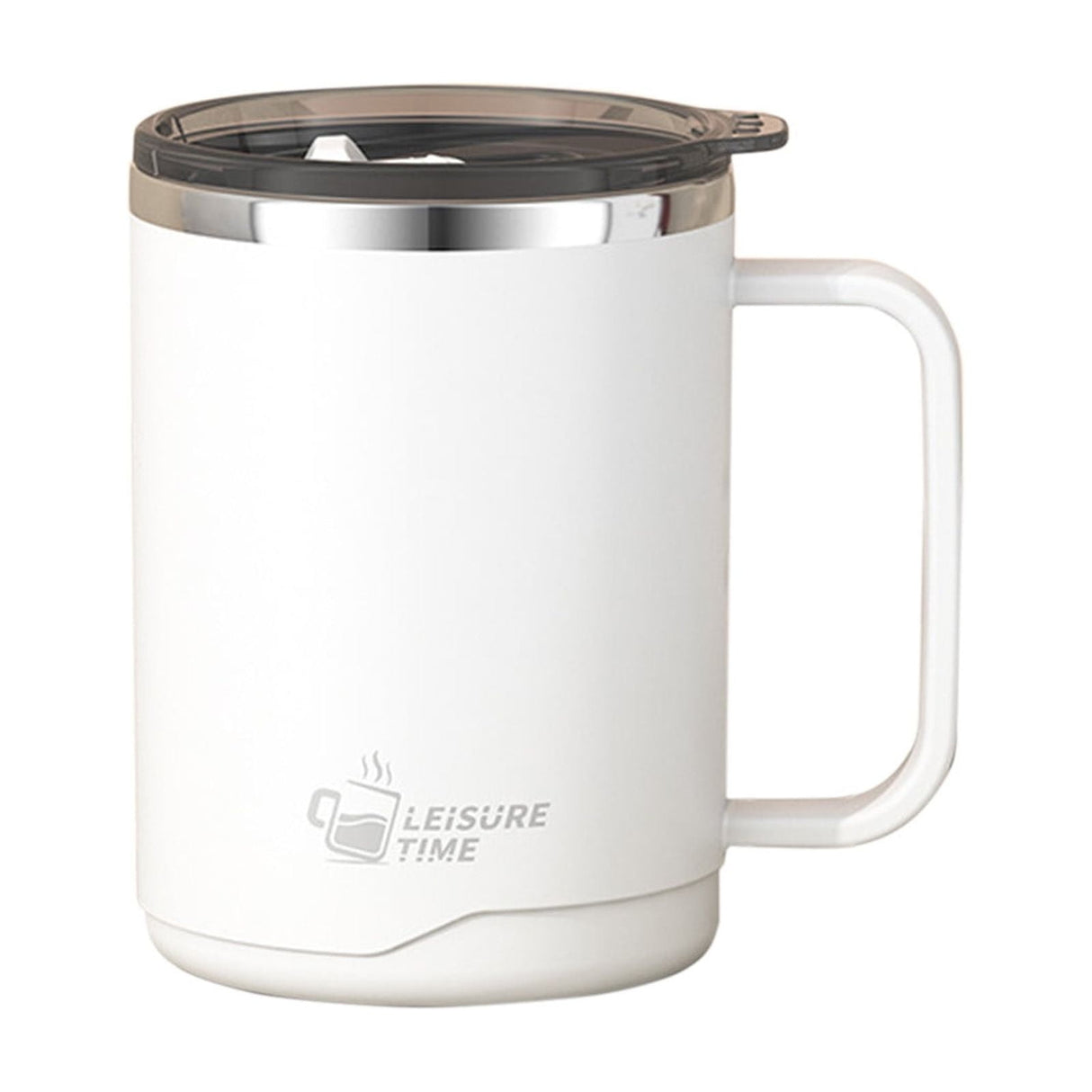 Insulated Coffee Mug, 20oz Stainless Steel Tumbler with Slider Lid Travel Coffee Cups with Handle for Camping Office Home, Blue White