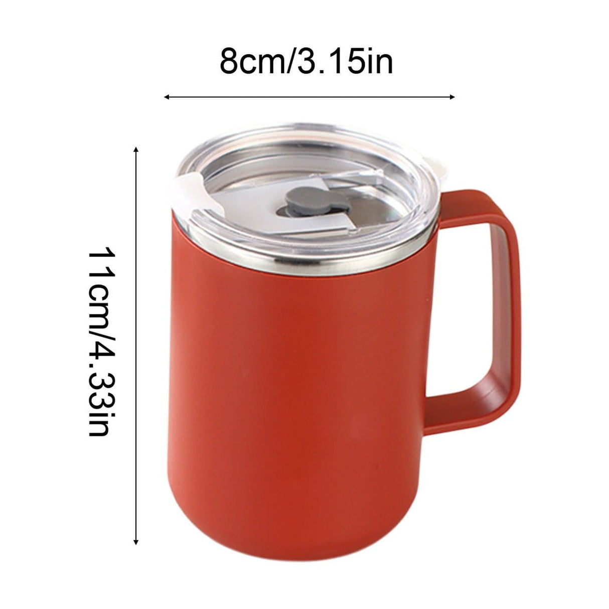 Insulated Coffee Mug, 20oz Stainless Steel Tumbler with Slider Lid Travel Coffee Cups with Handle for Camping Office Home,Y_#Red