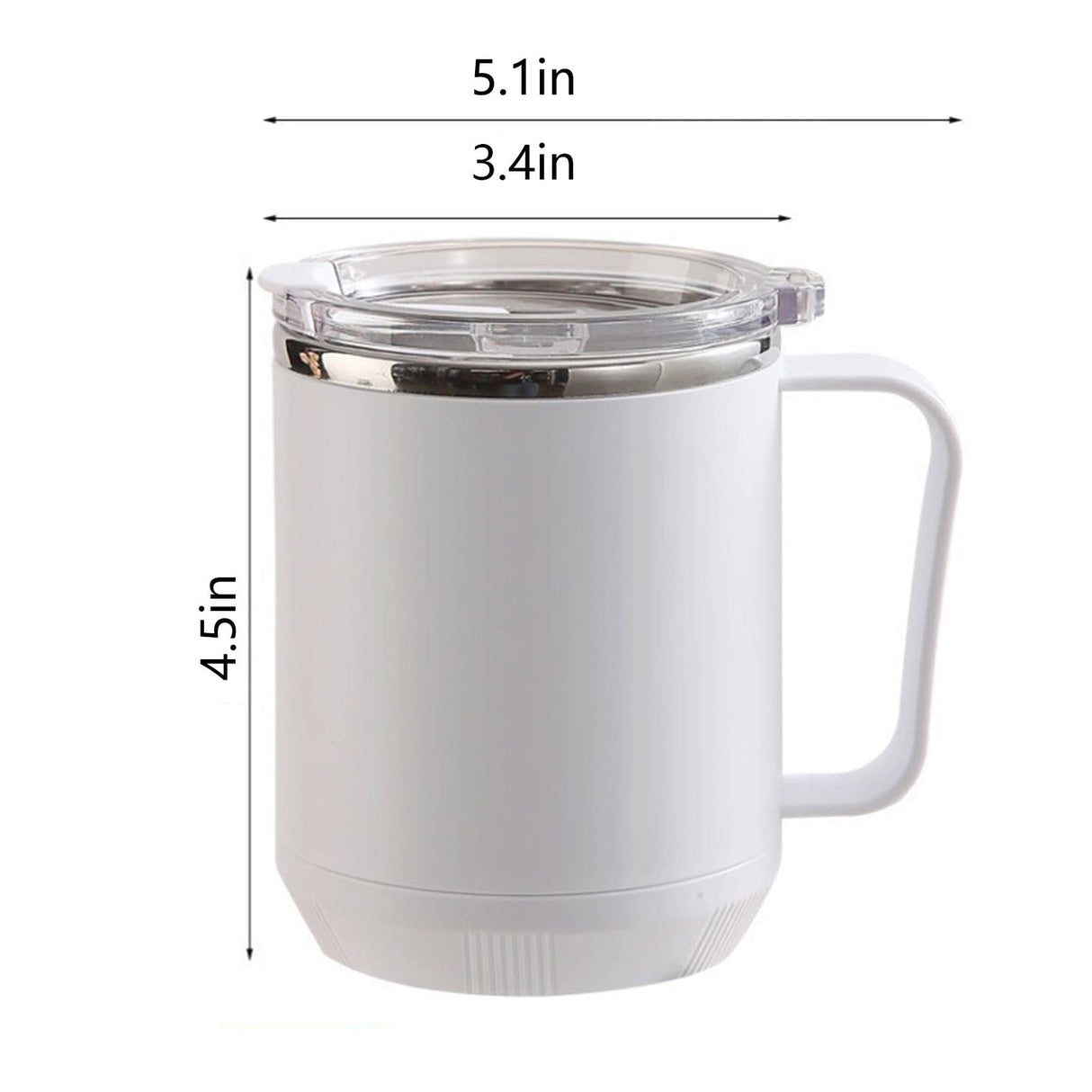 Insulated Coffee Mug, 20oz Stainless Steel Tumbler with Slider Lid Travel Coffee Cups with Handle for Camping Office Home,ZF_#White