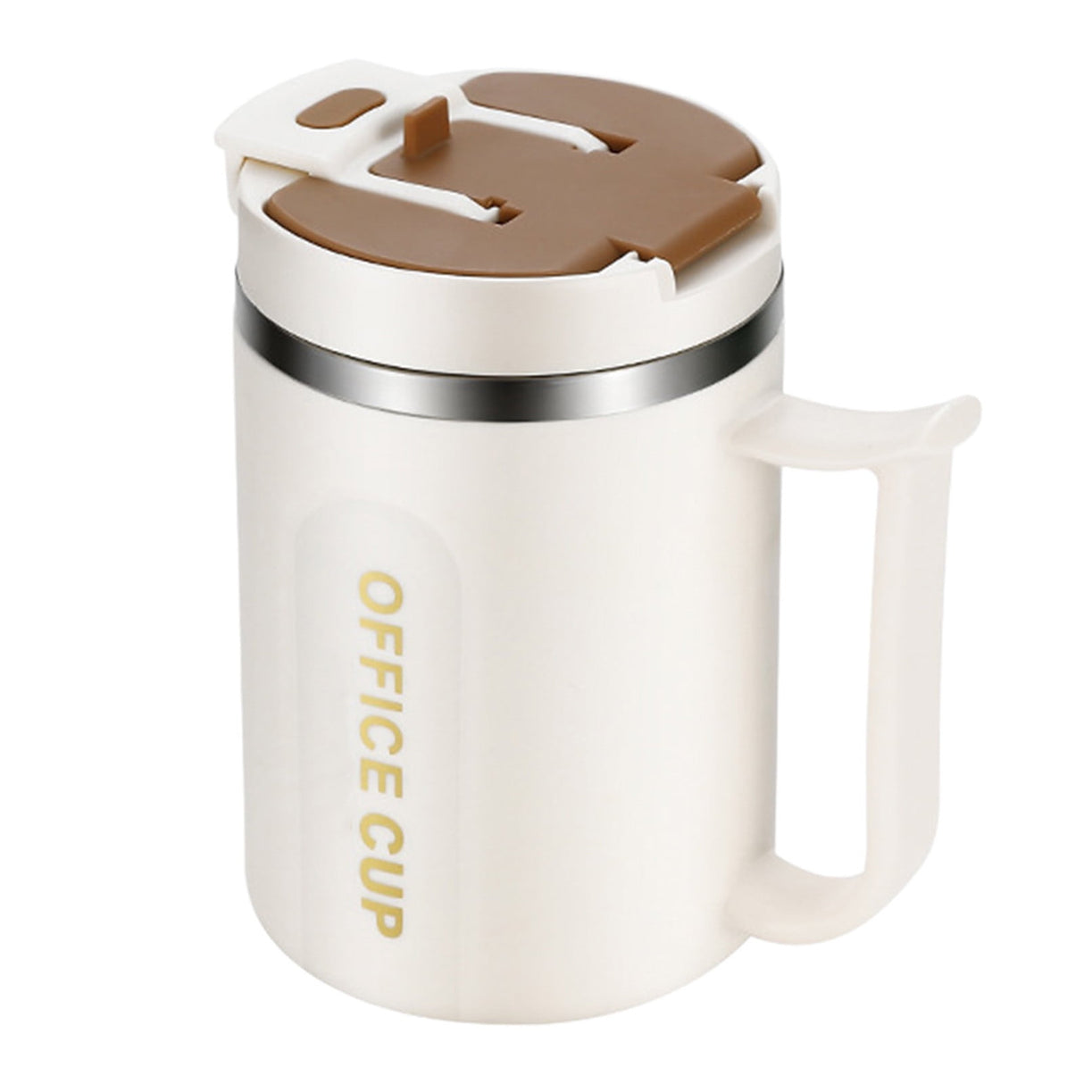 Insulated Coffee Mug, 20oz Stainless Steel Tumbler with Slider Lid Travel Coffee Cups with Handle for Camping Office Home,ZG_#Coffee