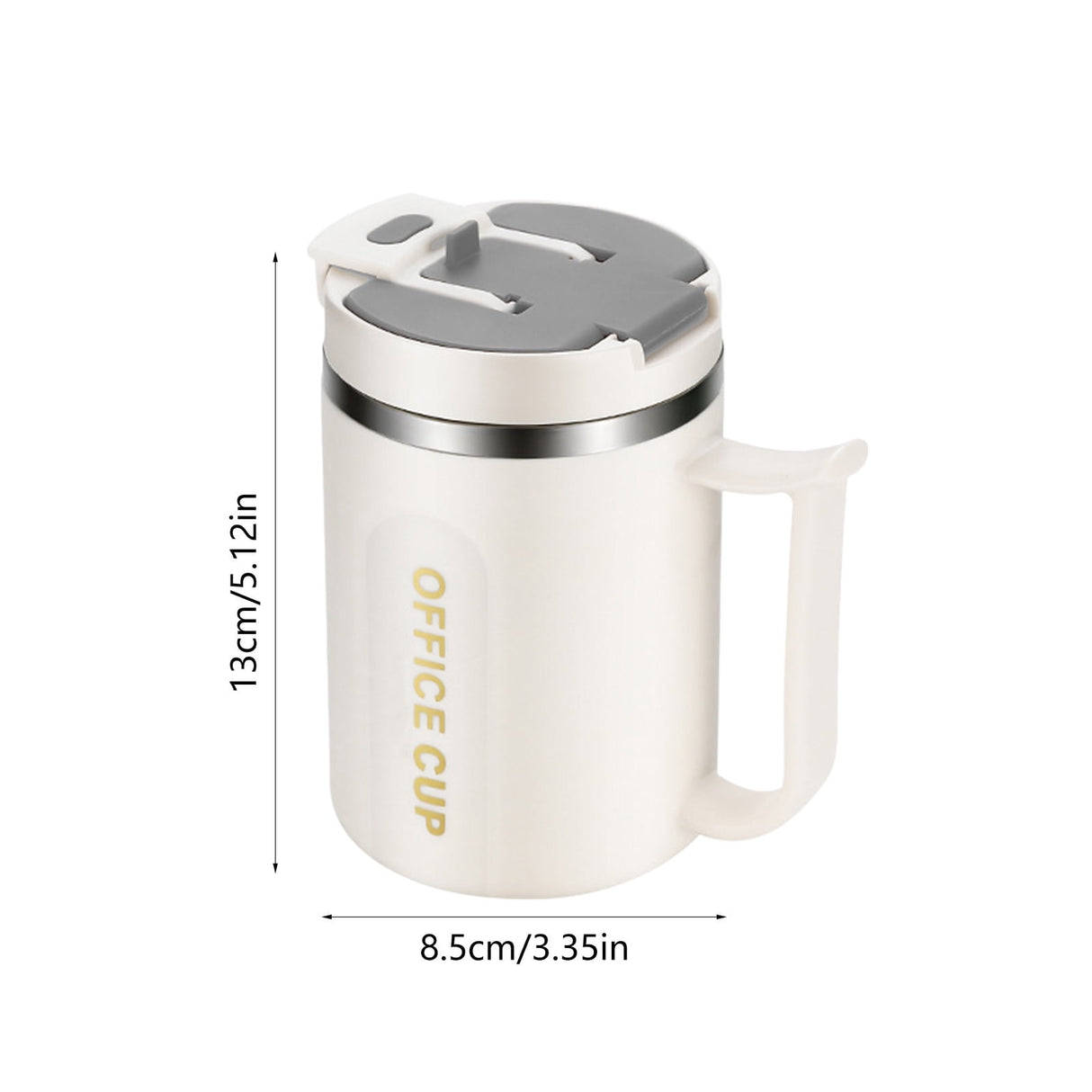 Insulated Coffee Mug, 20oz Stainless Steel Tumbler with Slider Lid Travel Coffee Cups with Handle for Camping Office Home,ZG_#Gray