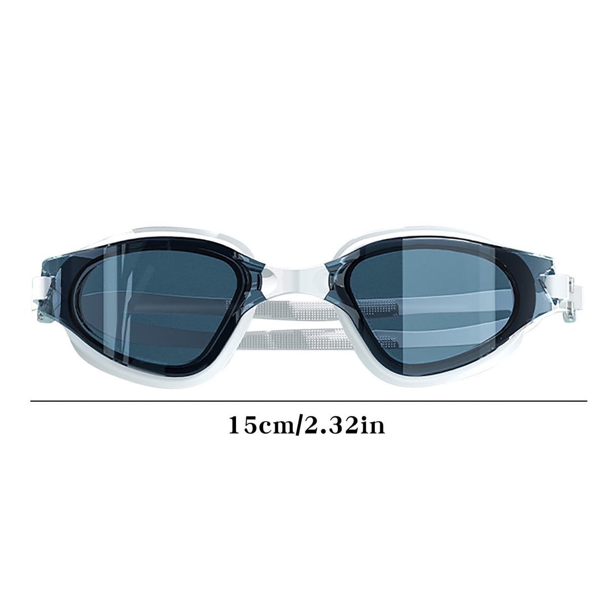 Large Frame Swim Goggles for Adults - Electroplated Anti-Fog HD Myopia Swimming Goggles with Adjustable Nose Cover, Leak-Proof Seal for Men & Women, Pool & Open Water by 15_Anti-Glare Swimming Goggles Adult_BU