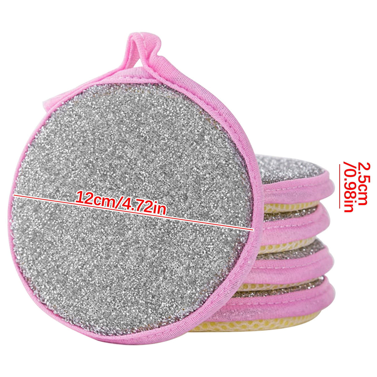 Sponges Kitchen Multi-Purpose,5Pc Non-Scratch Sponges for Cleaning, Along with Heavy Duty Scrubbing Power - Reusable Double-Sided Dish Sponge for Dishes, Pots and Pans Pink
