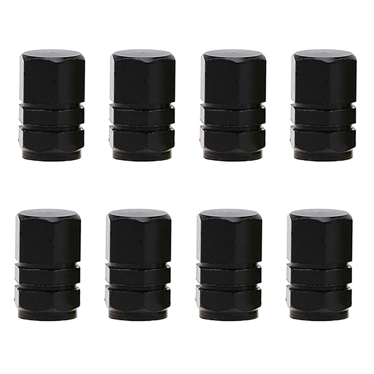 Tool Bag Stainless Steel Valve Cap Black Nut 8Pcs, 8 Tire Stem Caps Wheel Covers Car Tire Cap Hexagon Shape (Black) Black