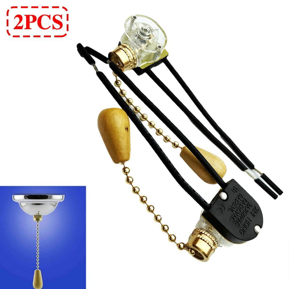 2pcs Universal Ceiling Fan Wall Light Replacement Pull Chain Cord Switch Control M5B2