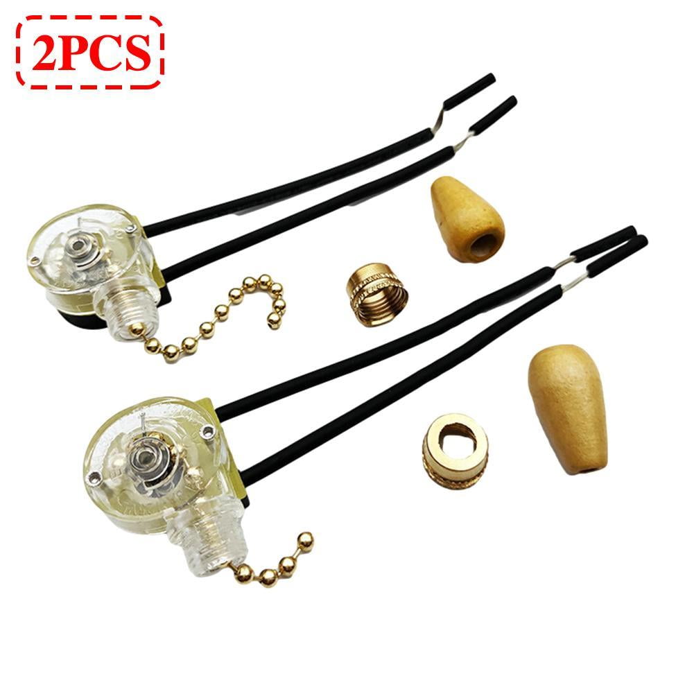 2pcs Universal Ceiling Fan Wall Light Replacement Pull Chain Cord Switch Control M5B2