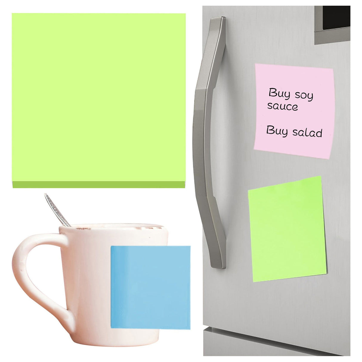 Post-It Notes , Sticky Note, 3*3 Feet Tearable and Super Sticky Notes, Bright Colors 100 Sheets Fluorescent Green