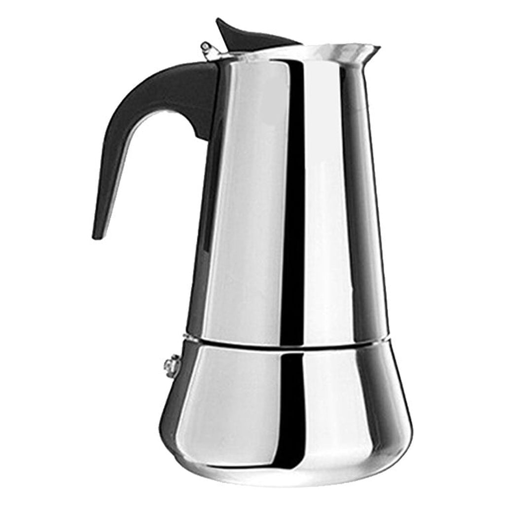 Coffee Maker (2 Cup Capacity) Stainless Steel Mocha Espresso Latte Percolator Stove Top Coffee Maker Pot Too 15x7.8cm Silver