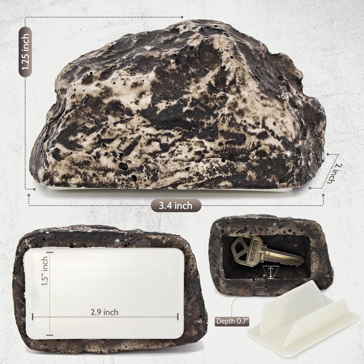Hide-a-Spare-Key Fake Rock - Looks & Feels like Real Stone - Safe for Outdoor Garden or Yard, Geocaching (1)