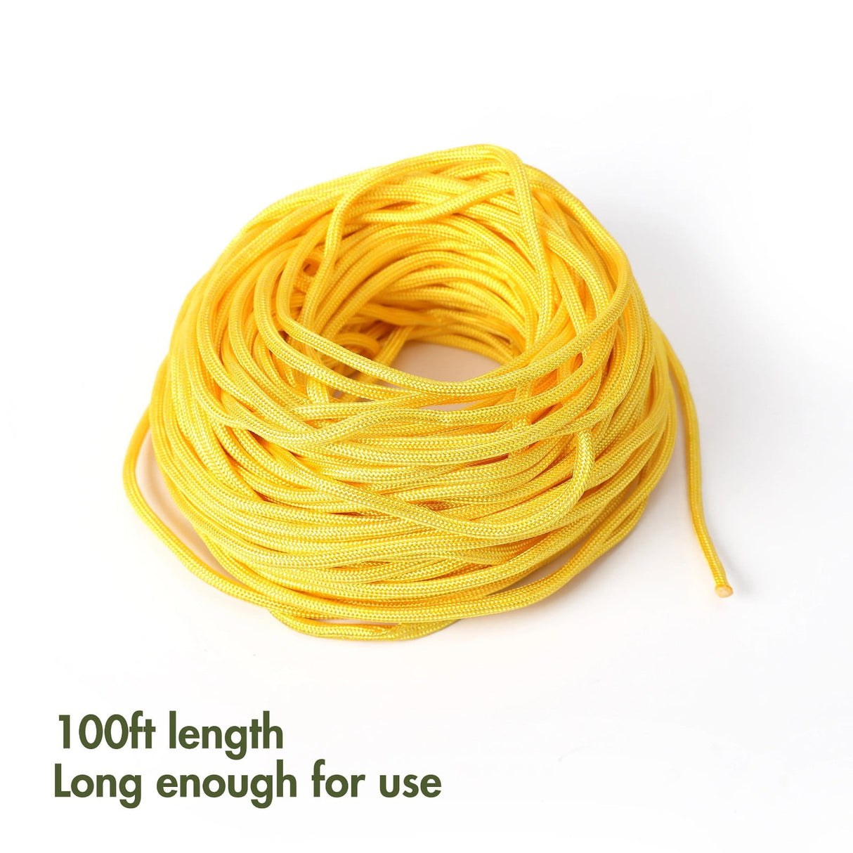 Safety Rope*1 100 Foot 550Lbs Paracord Polyester Yellow Model 2156 Strong All Purpose Utility Rope – Camping Crafting Flag Pole Indoor & Outdoor One Size Yellow