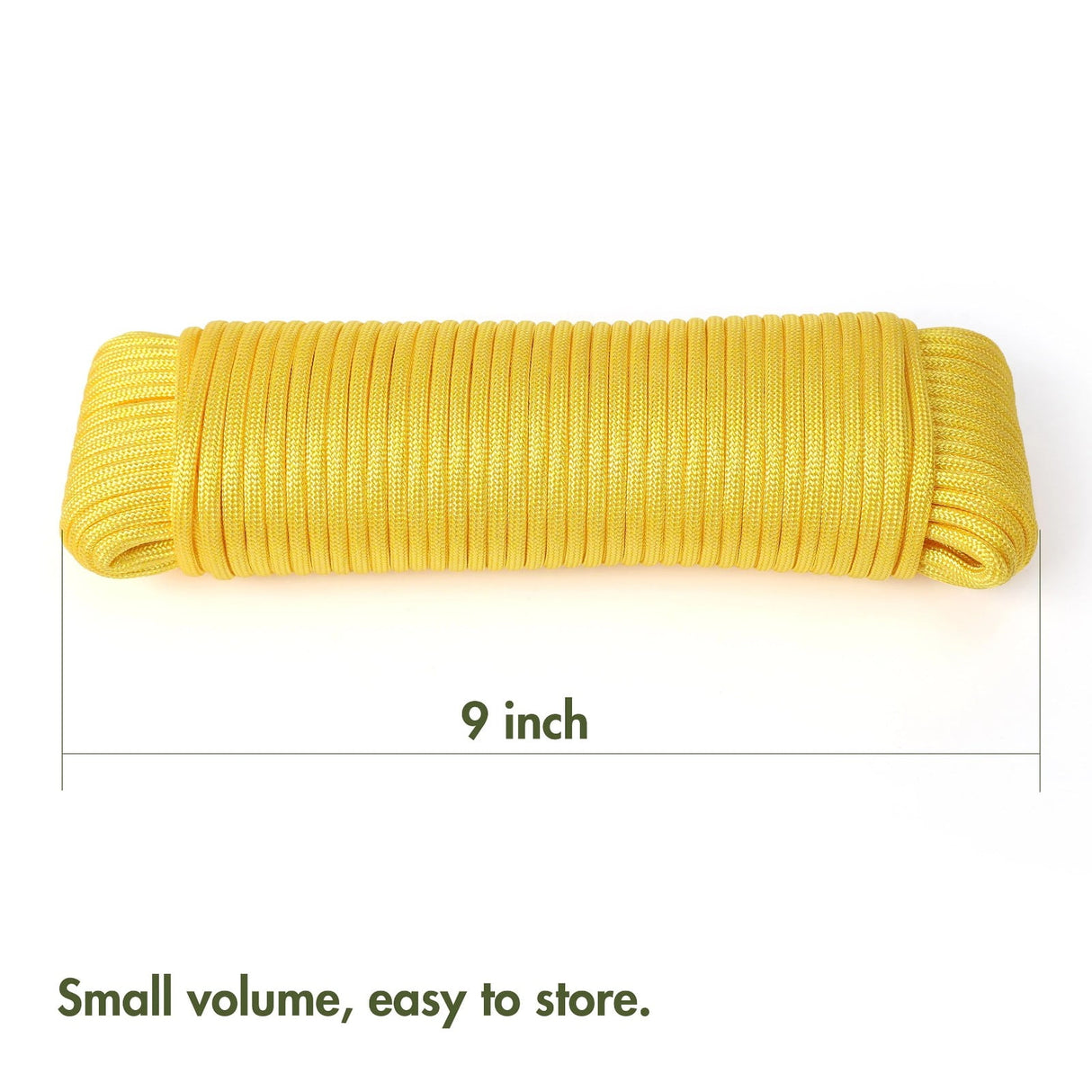 Safety Rope*1 100 Foot 550Lbs Paracord Polyester Yellow Model 2156 Strong All Purpose Utility Rope – Camping Crafting Flag Pole Indoor & Outdoor One Size Yellow