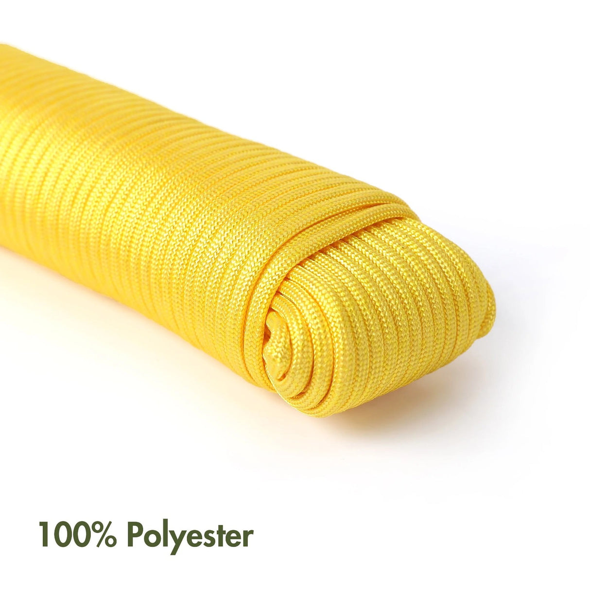 Safety Rope*1 100 Foot 550Lbs Paracord Polyester Yellow Model 2156 Strong All Purpose Utility Rope – Camping Crafting Flag Pole Indoor & Outdoor One Size Yellow