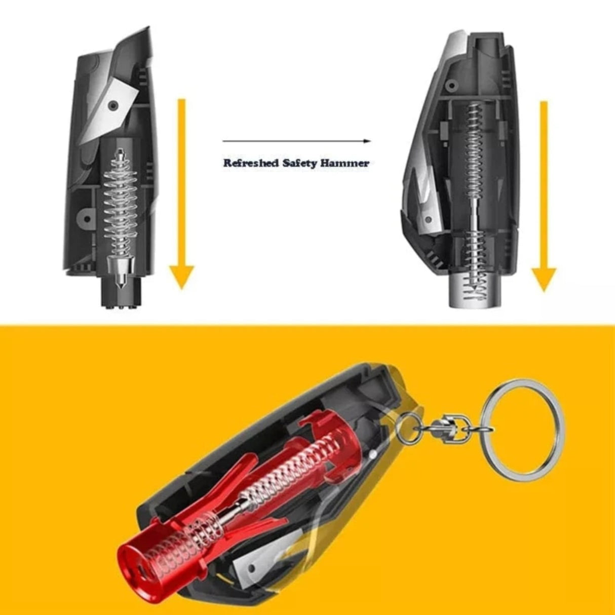 In 1 Car Window Glass Breaker Blue a , 1x Car Window Breaker Car Hammer Mini Window Belt Cutting Multi Functional Escape Hammer God Device Car Emergency Kit 3.9" x 3.9" x 1.2" Black
