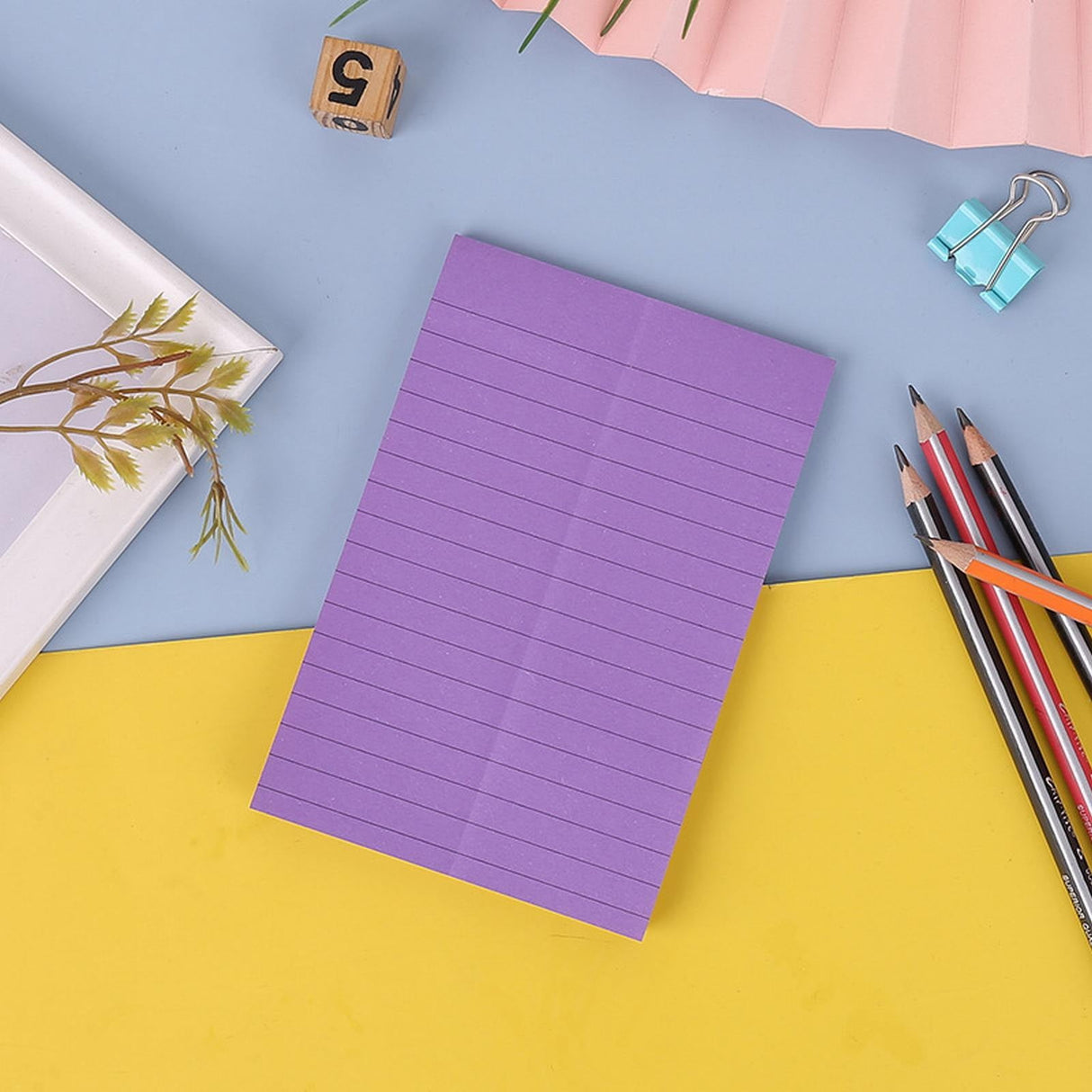 1 Pads Lined Sticky Notes 4x6 Sticky Notes with Lines Self Stick Note Pads 8 Bright Multi Colors 50 Sheet/Pad, Note x1 Lake Blue Horizontal line sticky notes Red