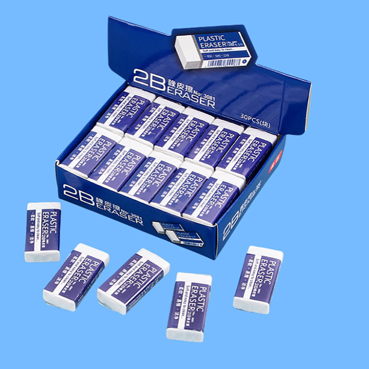 Stationery 2B Eraser stǔdənt Chǐ-ldrən Eraser Art Sketch Painting Pencil Eraser Learning Stationery, 30 Erasers Stationery 2B eraser Small S*30