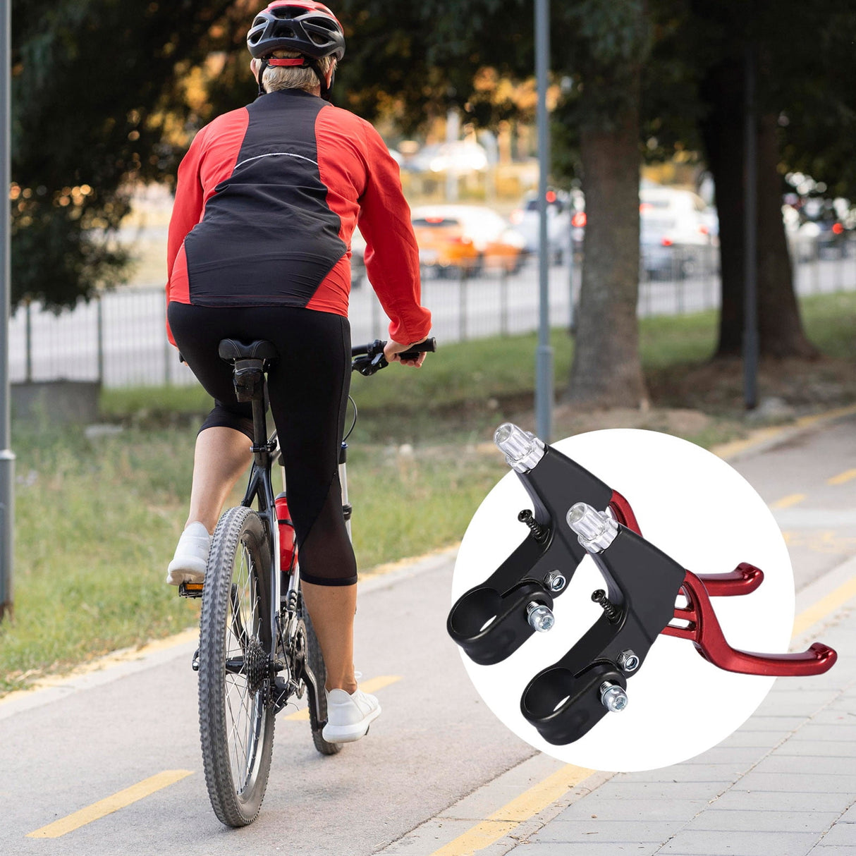 1Pair Brake Levers Universal Full Aluminum Alloy Brake Handle BMX Brake Handle Mountain Cycling Brake Levers for Most,Tools,Household Essentials 5.51*3.54*0.98 Red